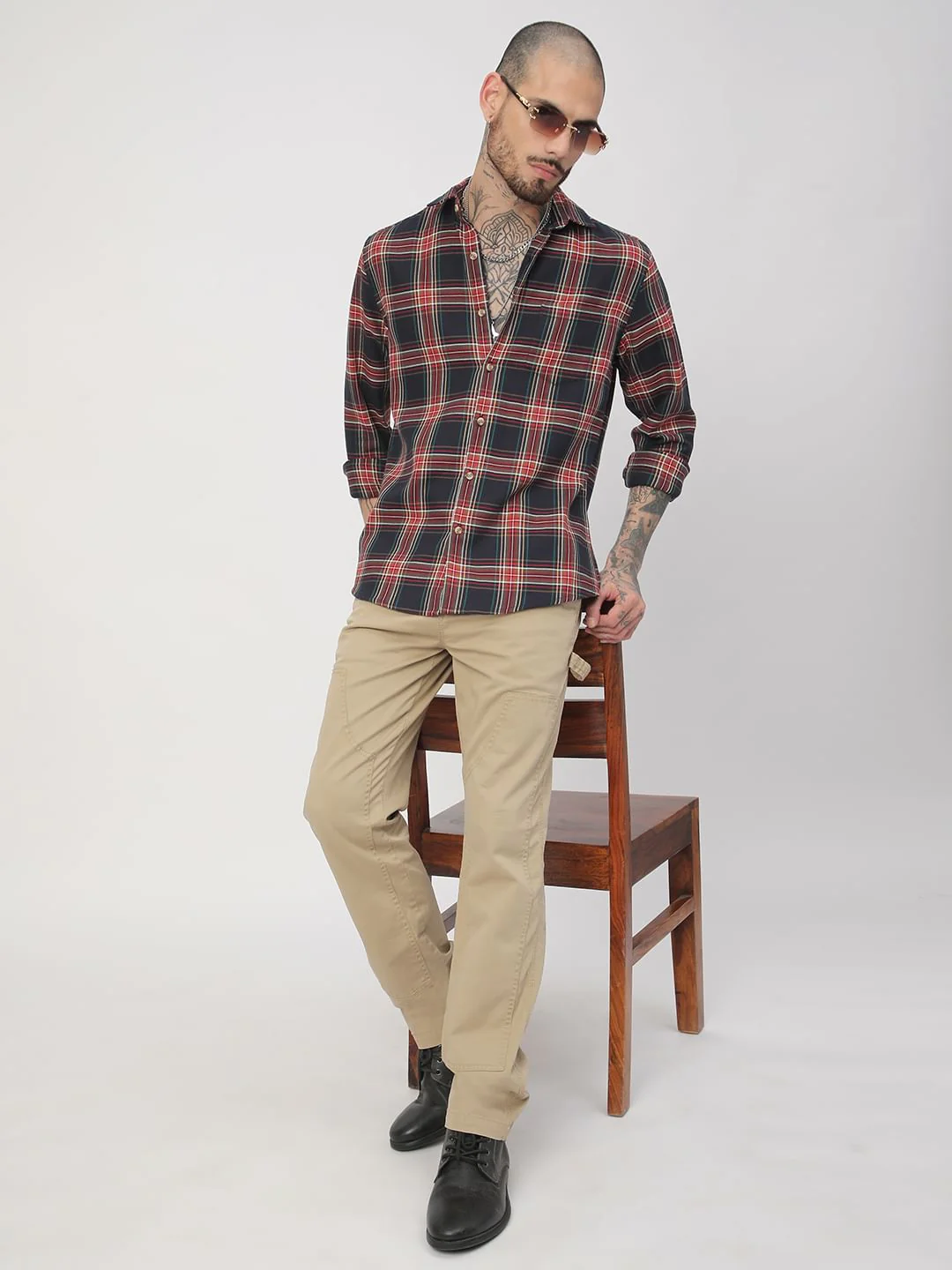 Premium Cotton Multicolour Checkered Shirt - Image 8