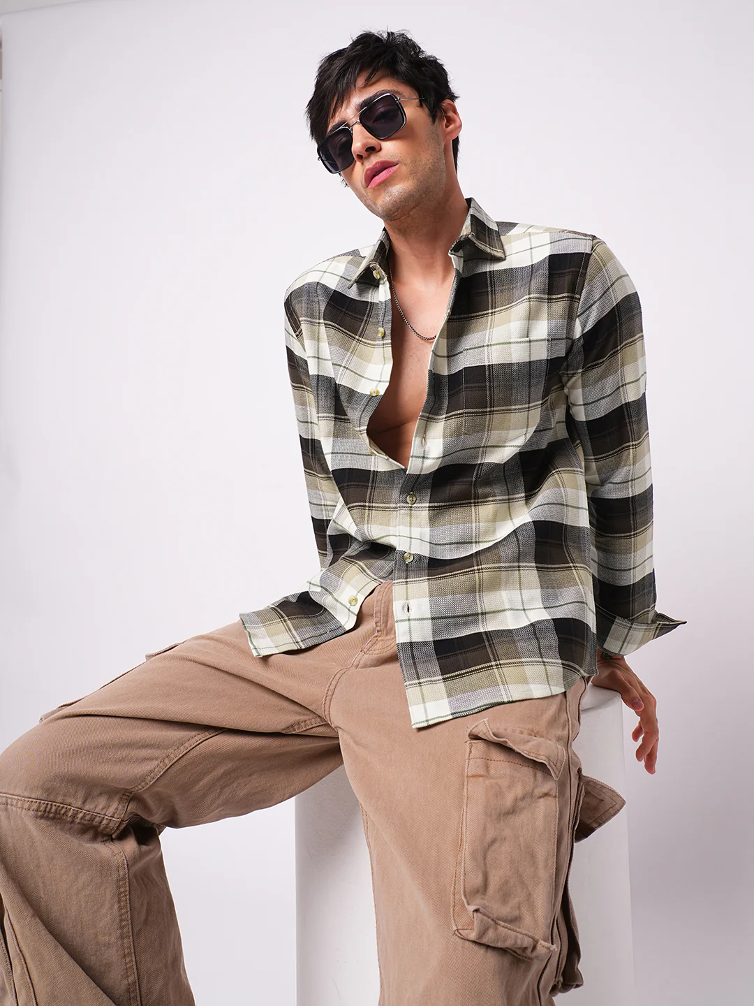 Premium Cotton Multicolour Plaid Checks Shirt - Image 2