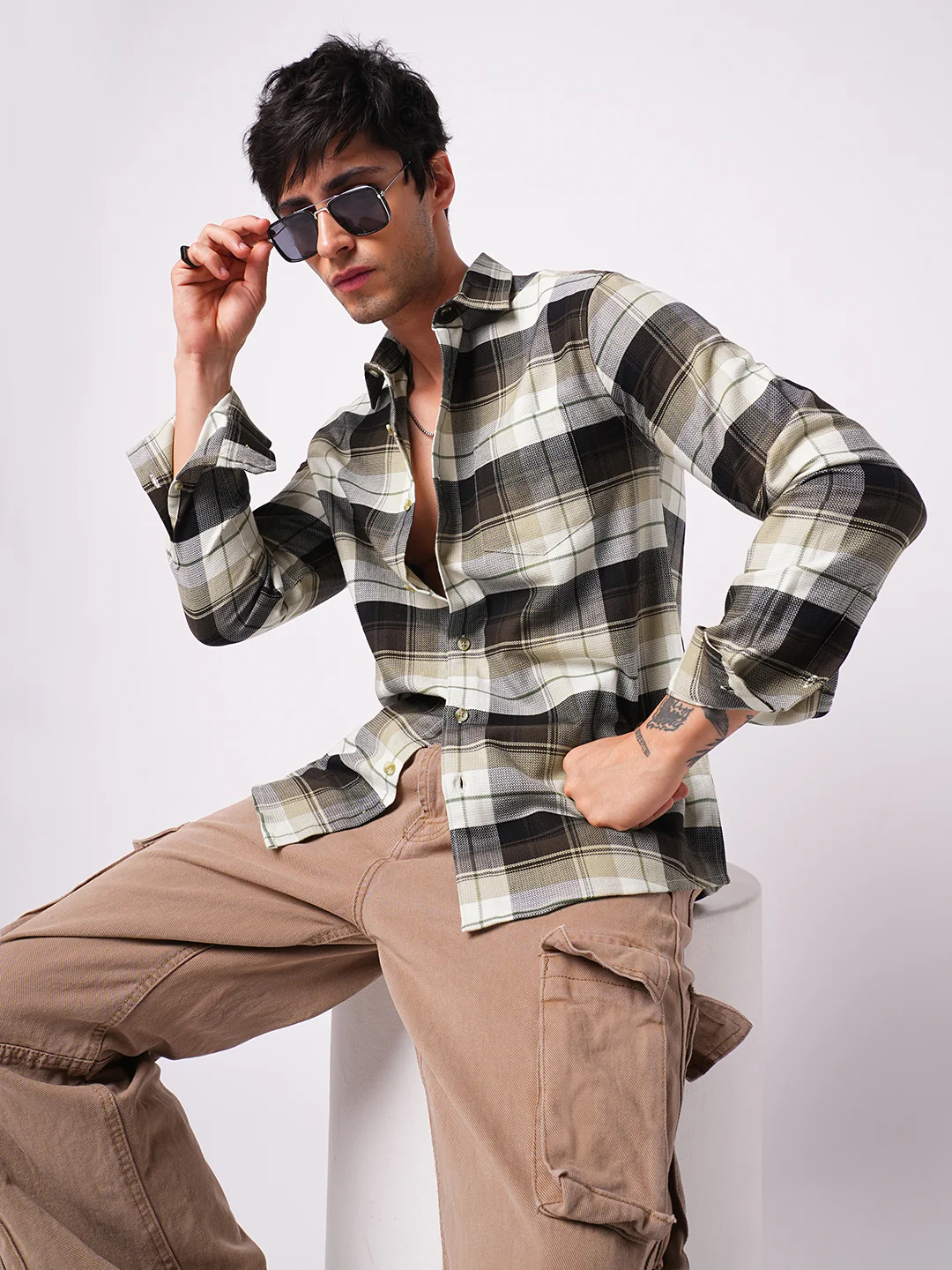 Premium Cotton Multicolour Plaid Checks Shirt - Image 4