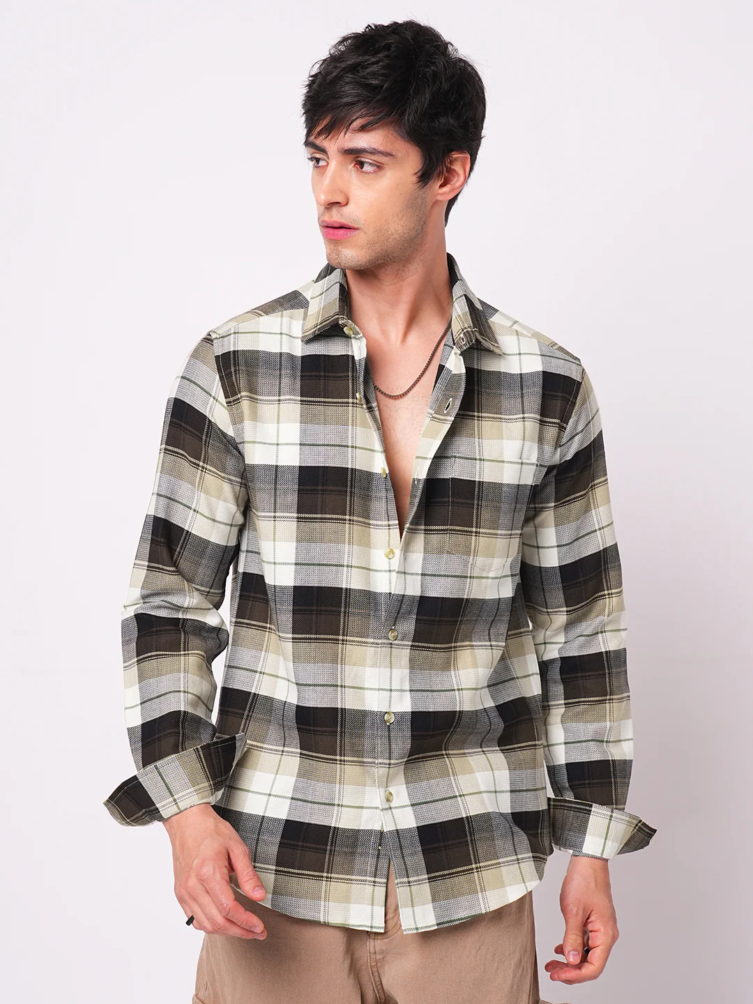 Premium Cotton Multicolour Plaid Checks Shirt - Image 5