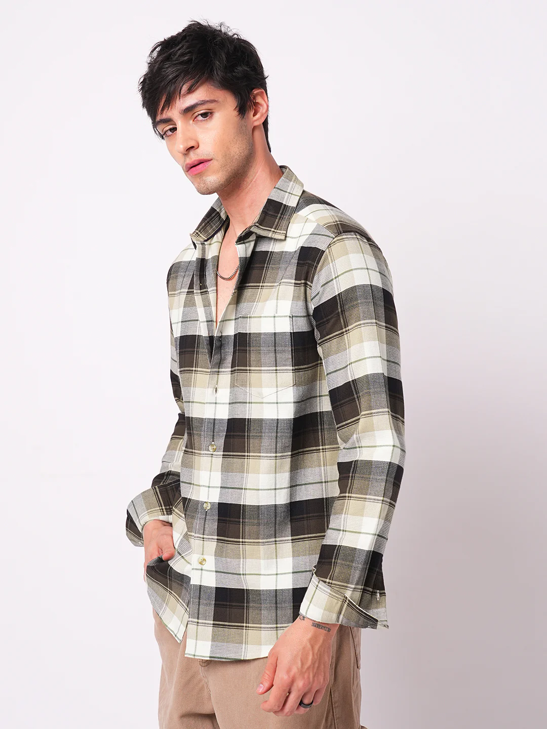 Premium Cotton Multicolour Plaid Checks Shirt - Image 6