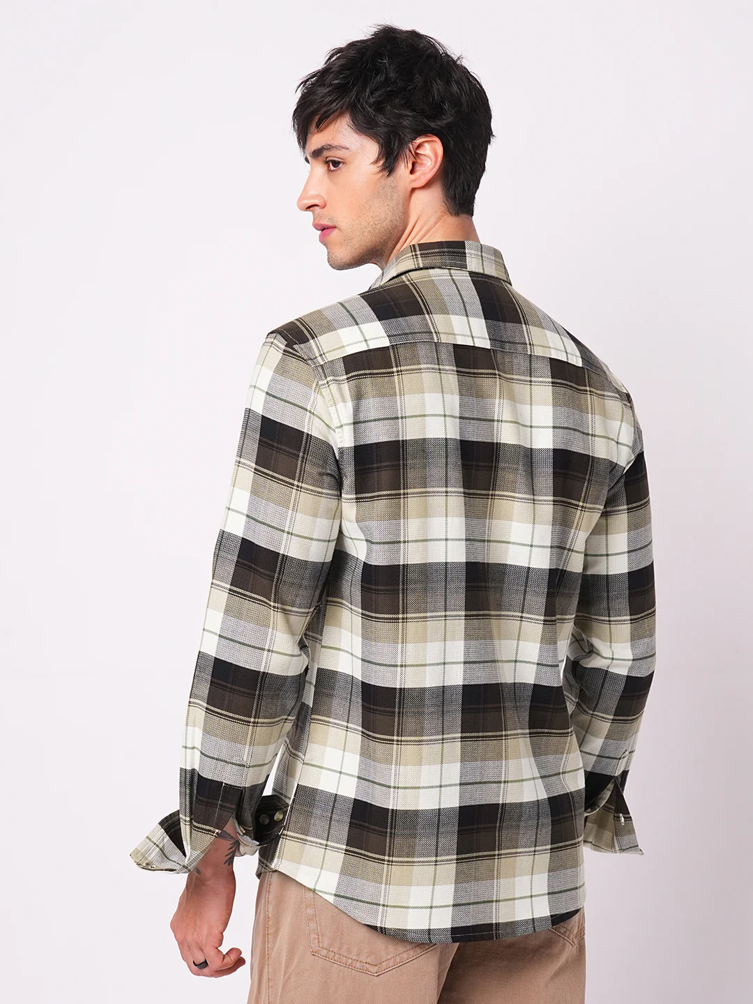 Premium Cotton Multicolour Plaid Checks Shirt - Image 7