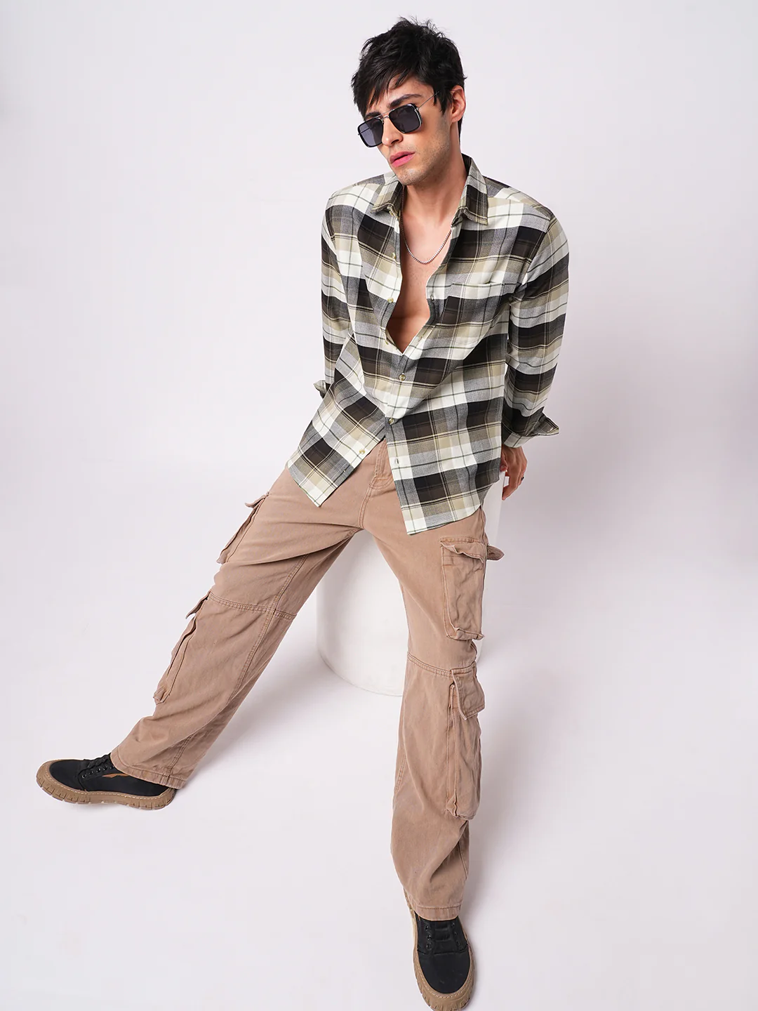 Premium Cotton Multicolour Plaid Checks Shirt - Image 8