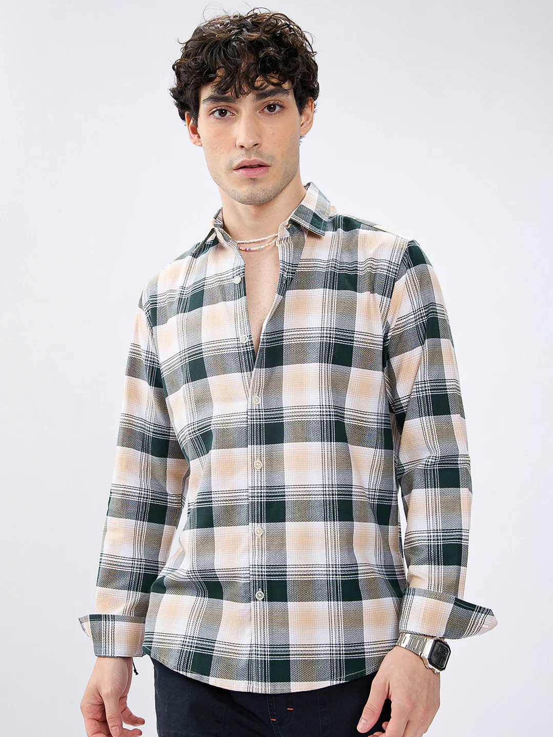 Premium Cotton Nature Hue Tartan Checkered Shirt - Image 4