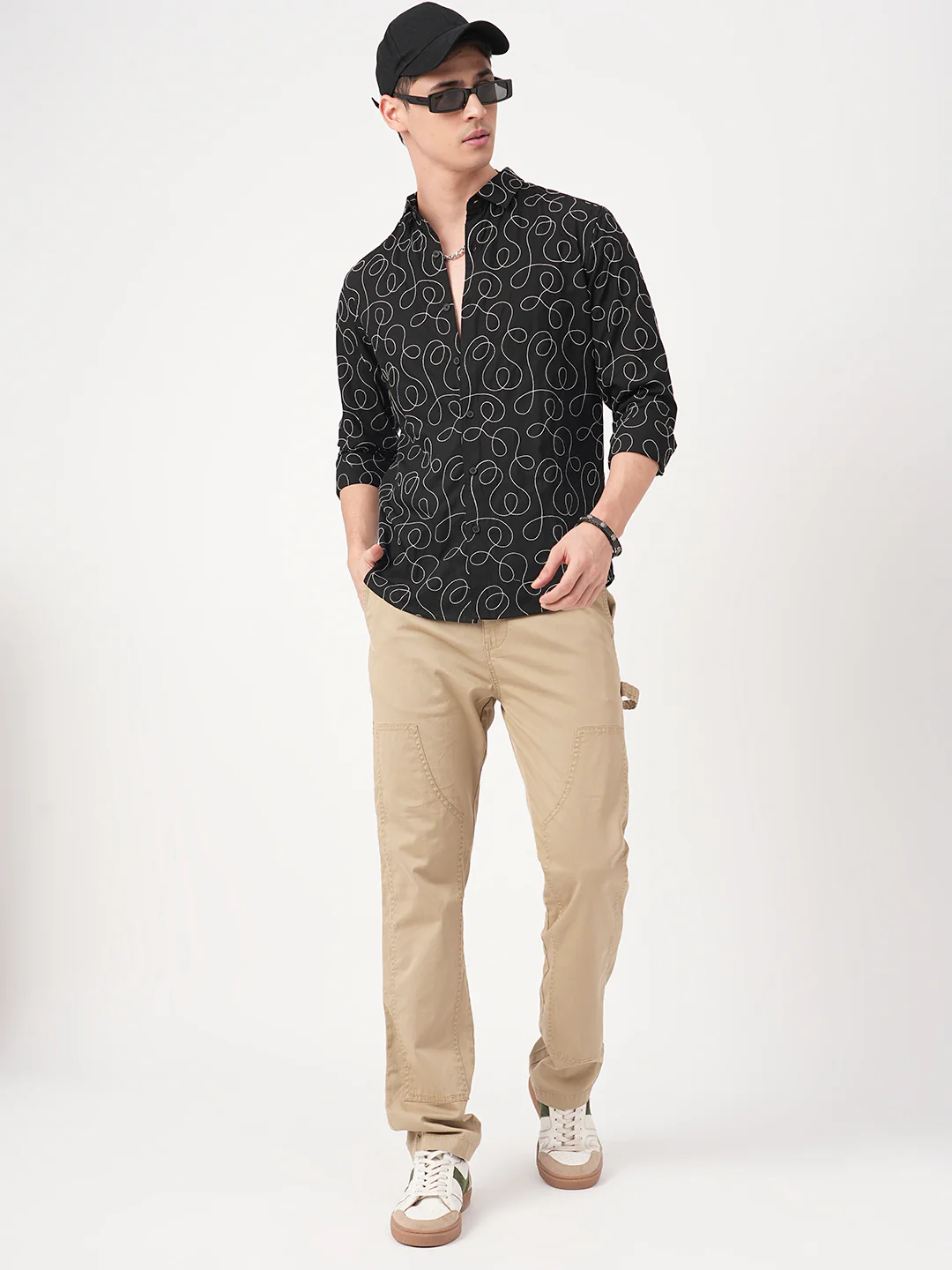 Premium Cotton Onyx Black Embroidered Shirt - Image 8