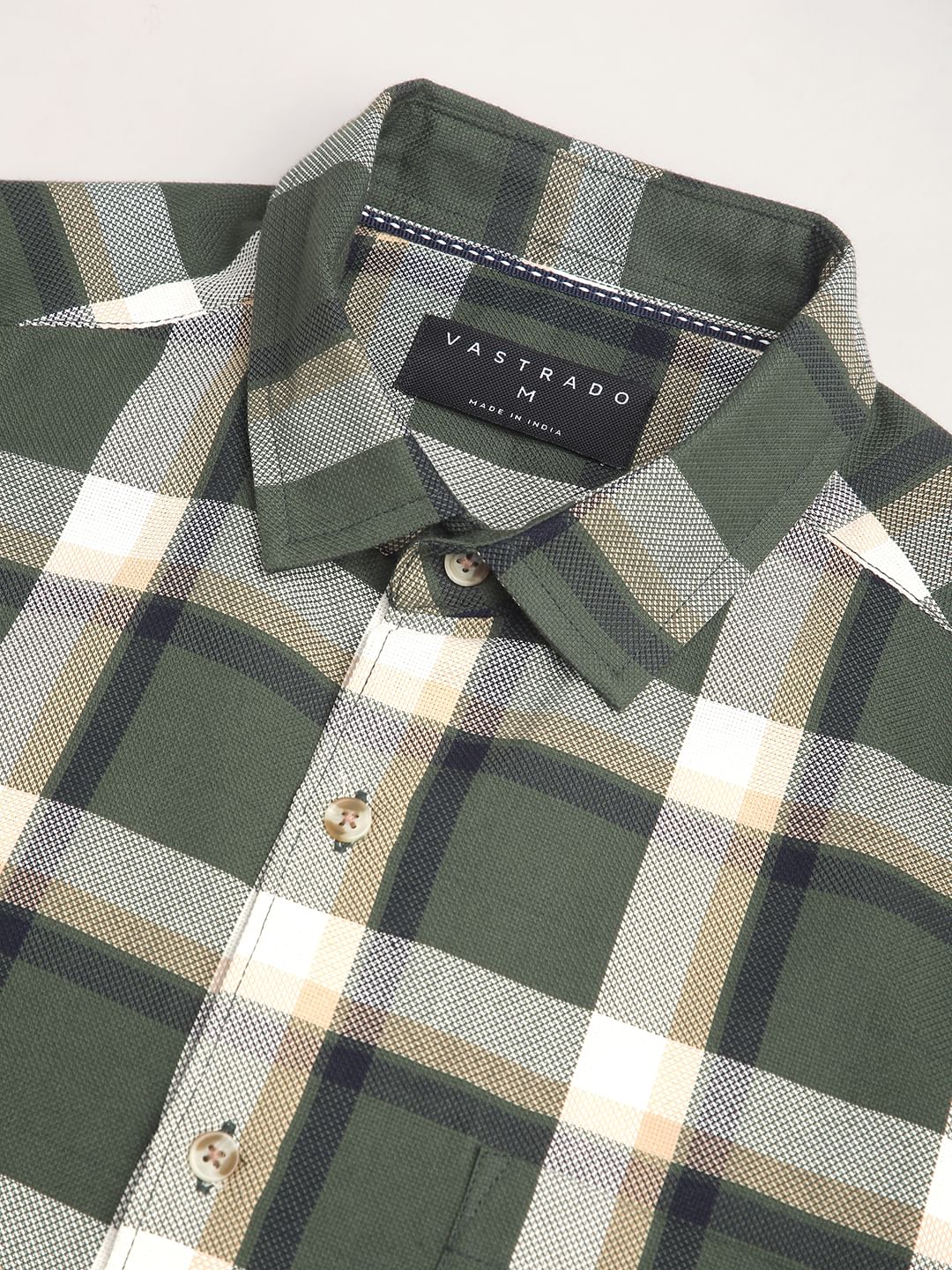 Premium Cotton Opulent Tartanique Green Checkered Shirt - Image 3