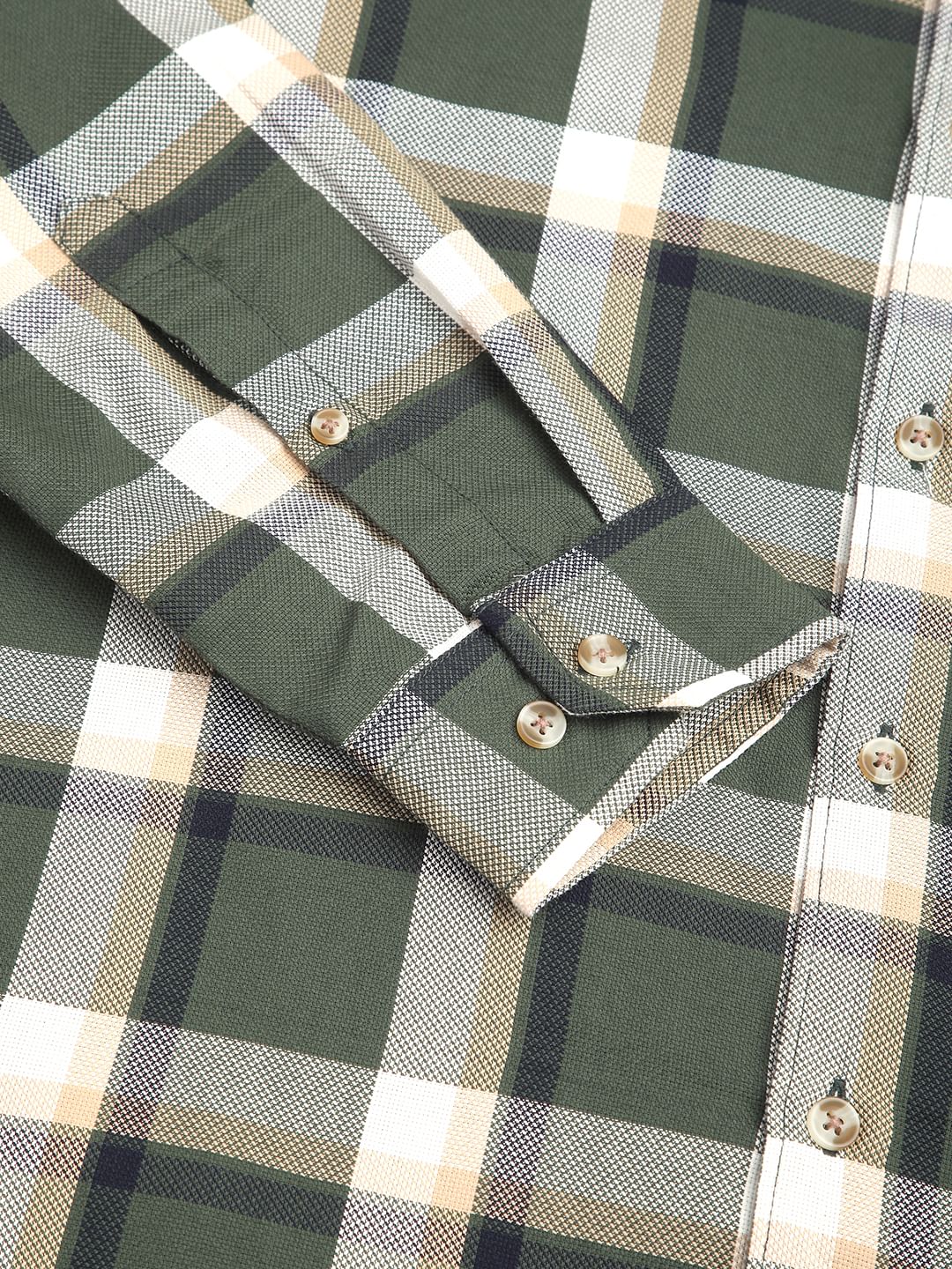 Premium Cotton Opulent Tartanique Green Checkered Shirt - Image 9