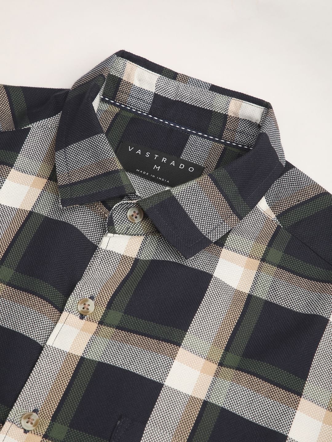 Premium Cotton Opulent Tartanique Navy Checkered Shirt - Image 3