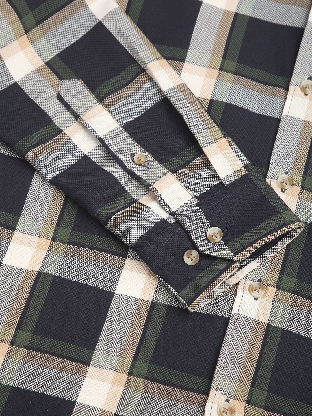 Premium Cotton Opulent Tartanique Navy Checkered Shirt - Image 8