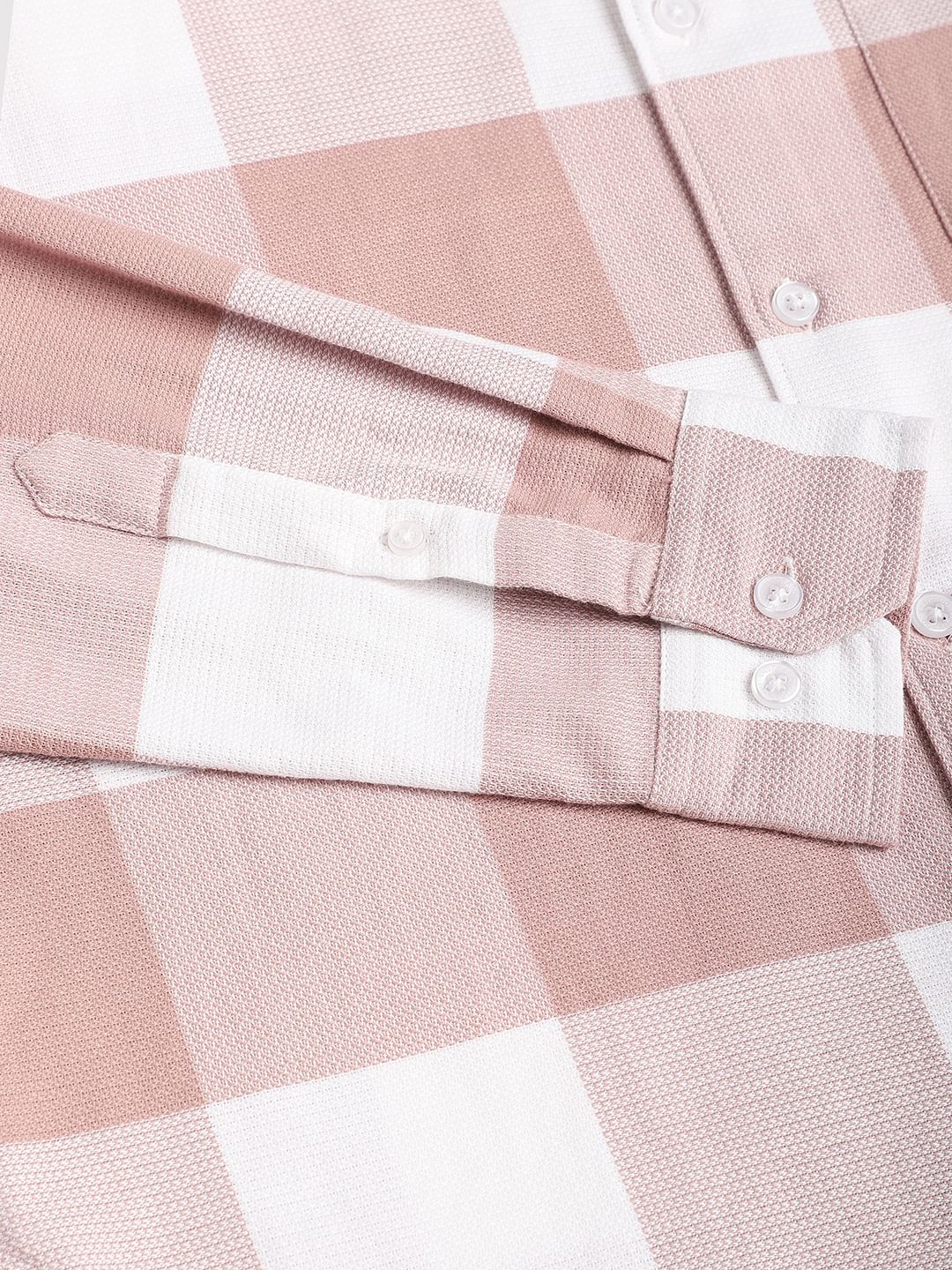 Premium Cotton Rose Pink & White Tartan Checkered Shirt - Image 9