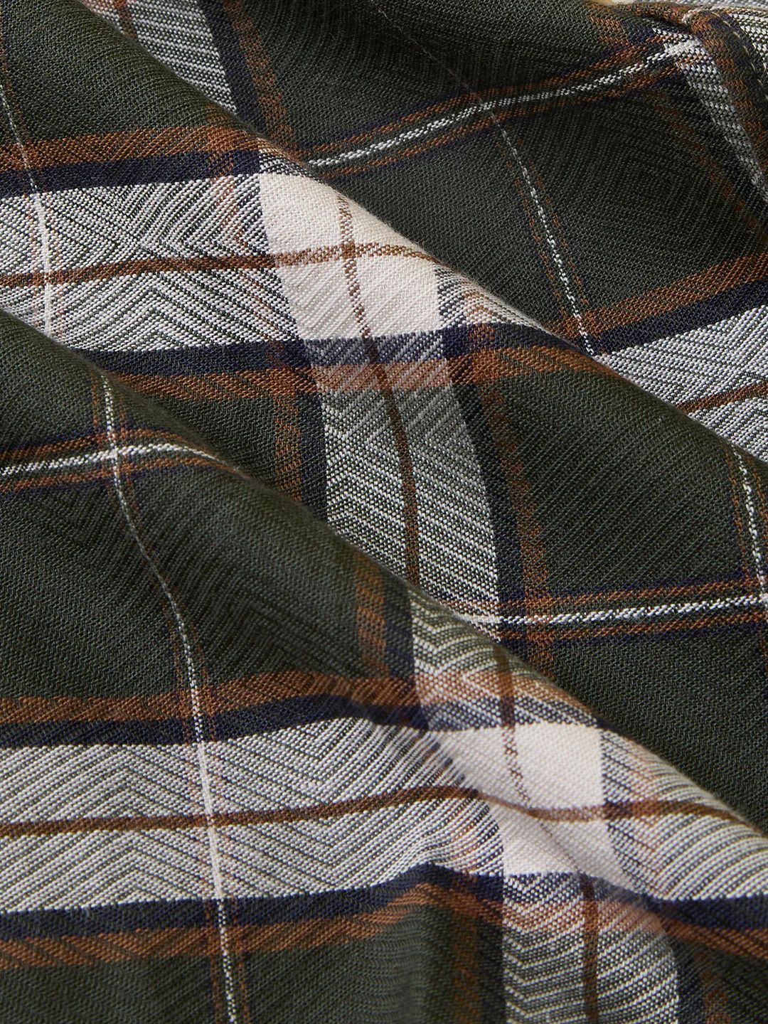 Premium Cotton Rustic Olive Green Frame Grid Checks Shirt - Image 8