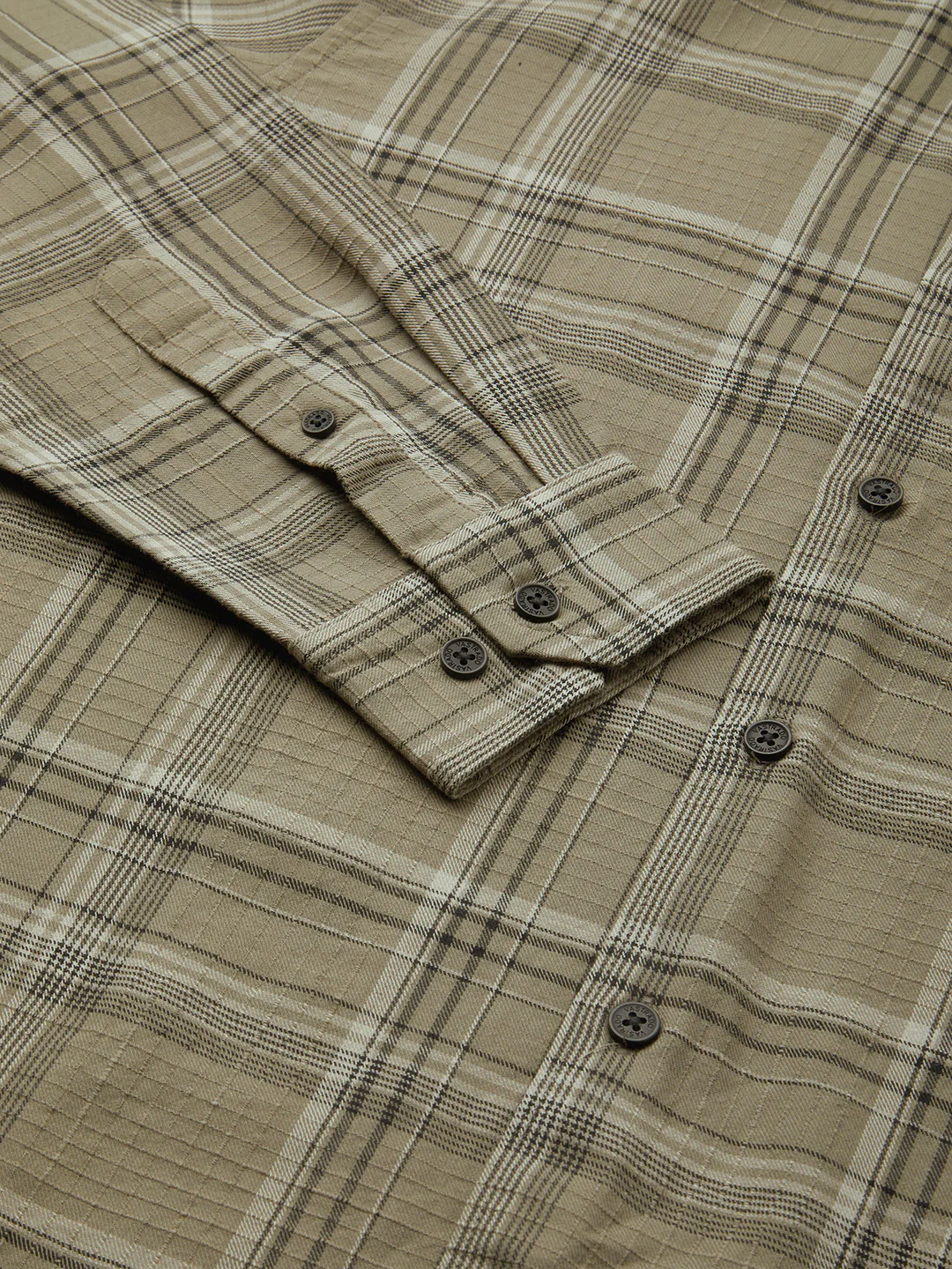 Premium Cotton Spiffy Olive & Black Tartan Checks Shirt - Image 9