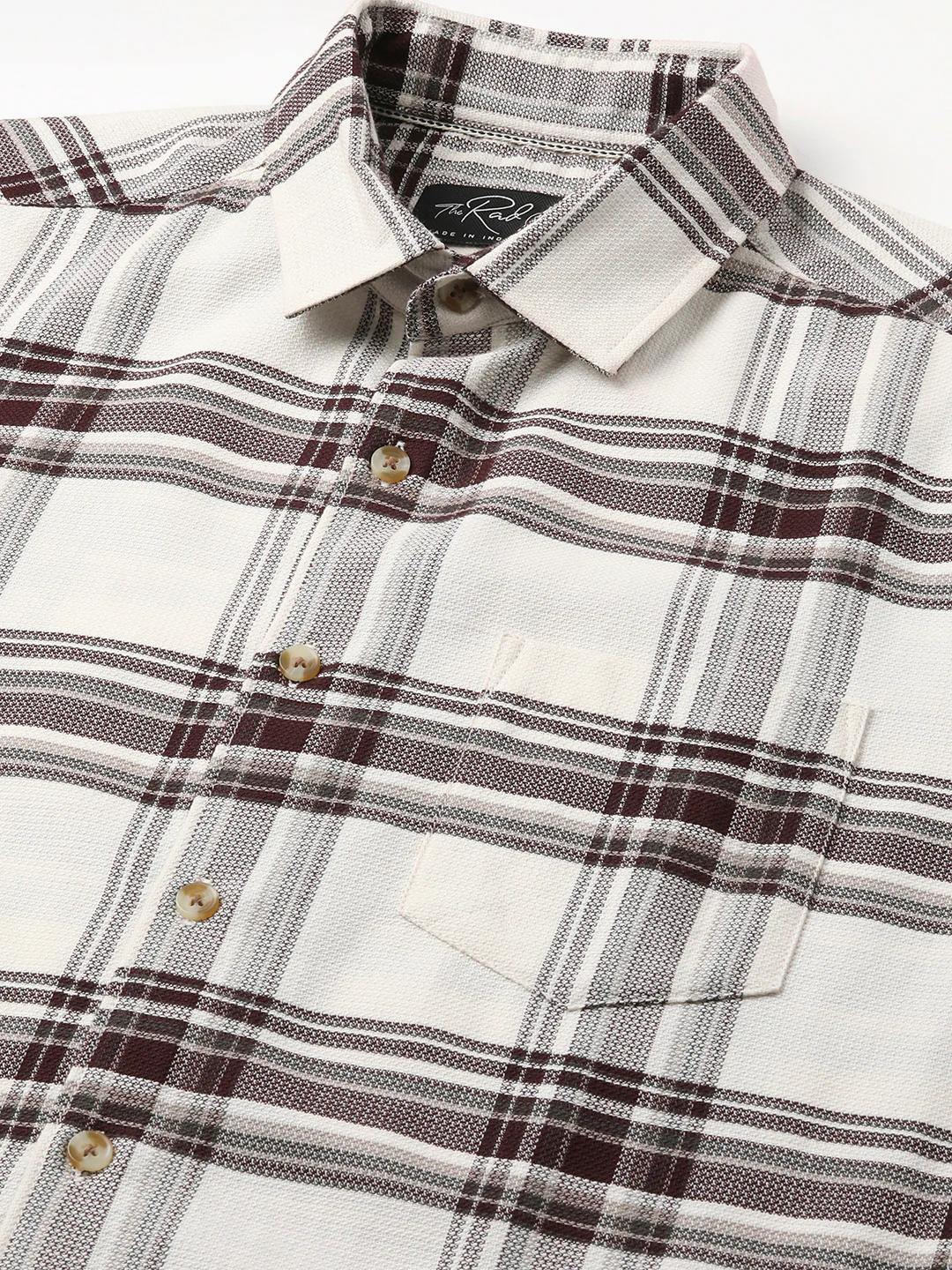 Premium Cotton Timeless White & Maroon Broad Checkered Shirt - Image 3
