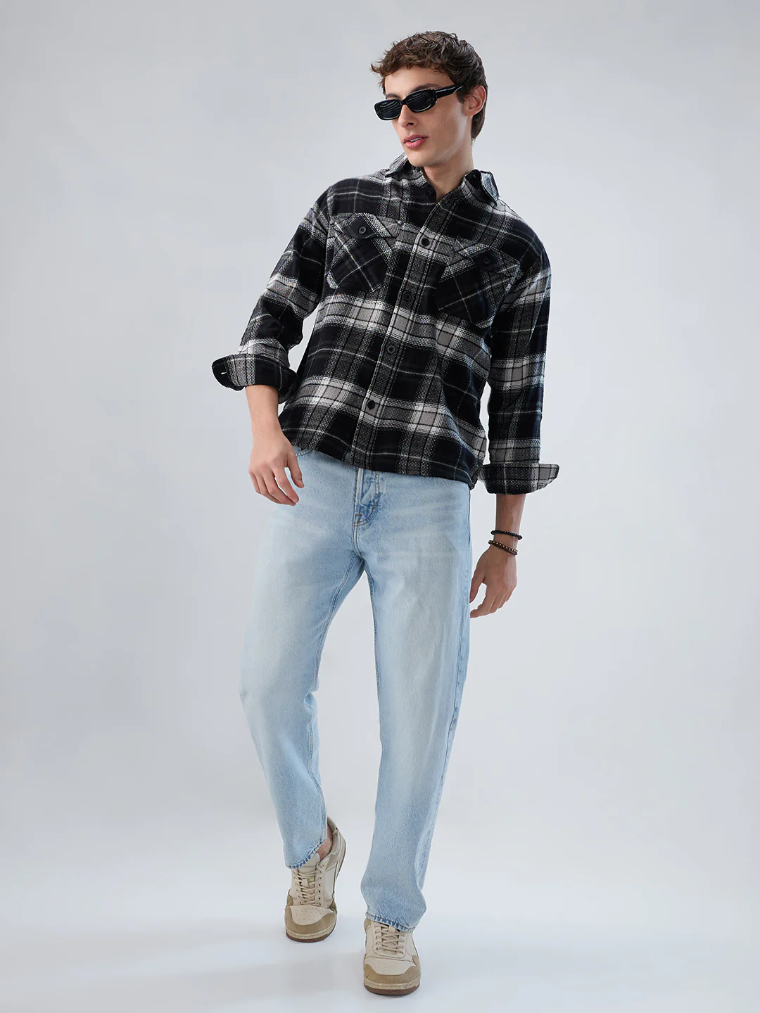 Premium Emerald Black Checks Twin Pocket Flannel Shirt - Image 8