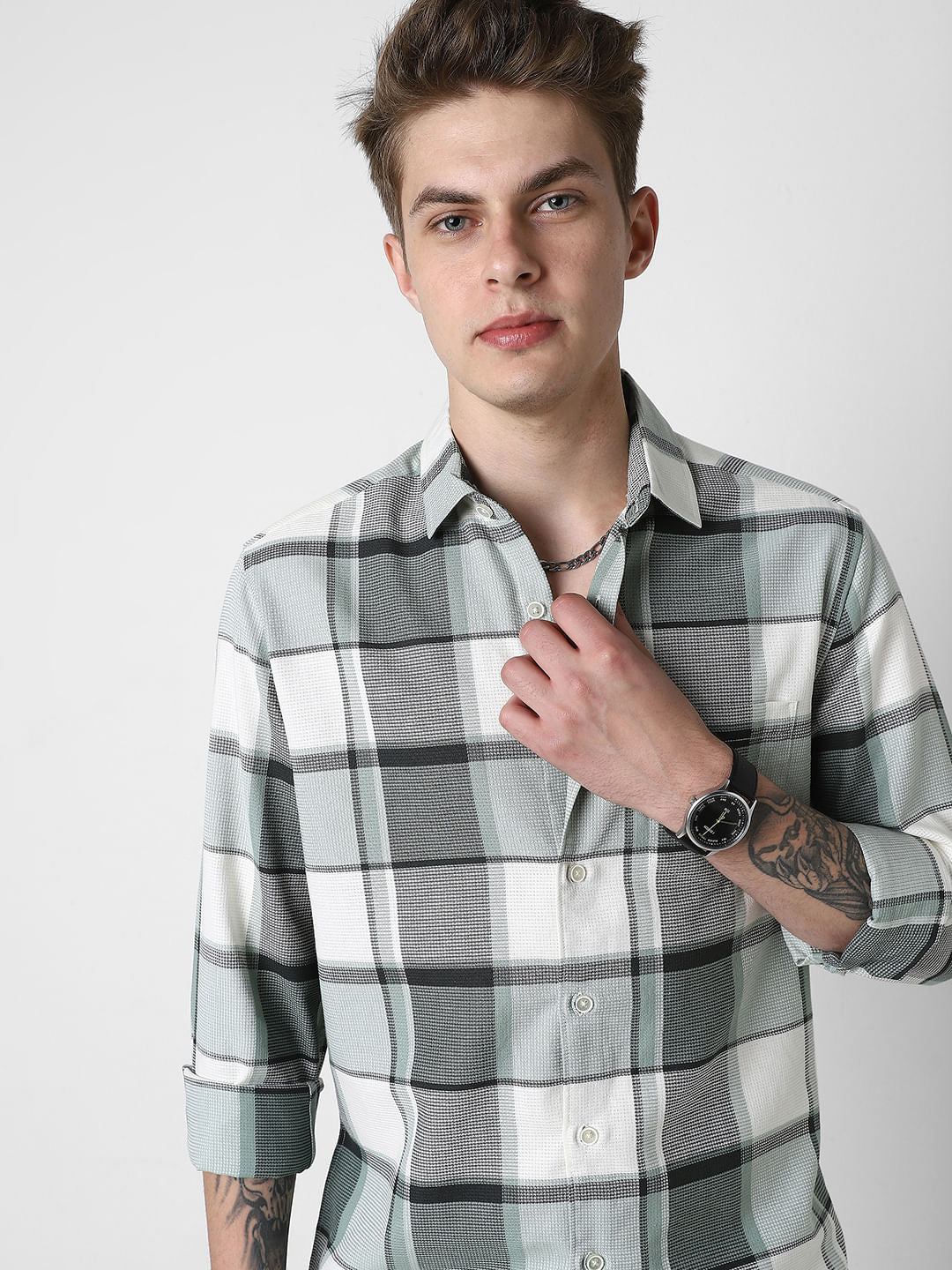 Premium Giza Cotton Dobby Checkered Shirt - Image 2