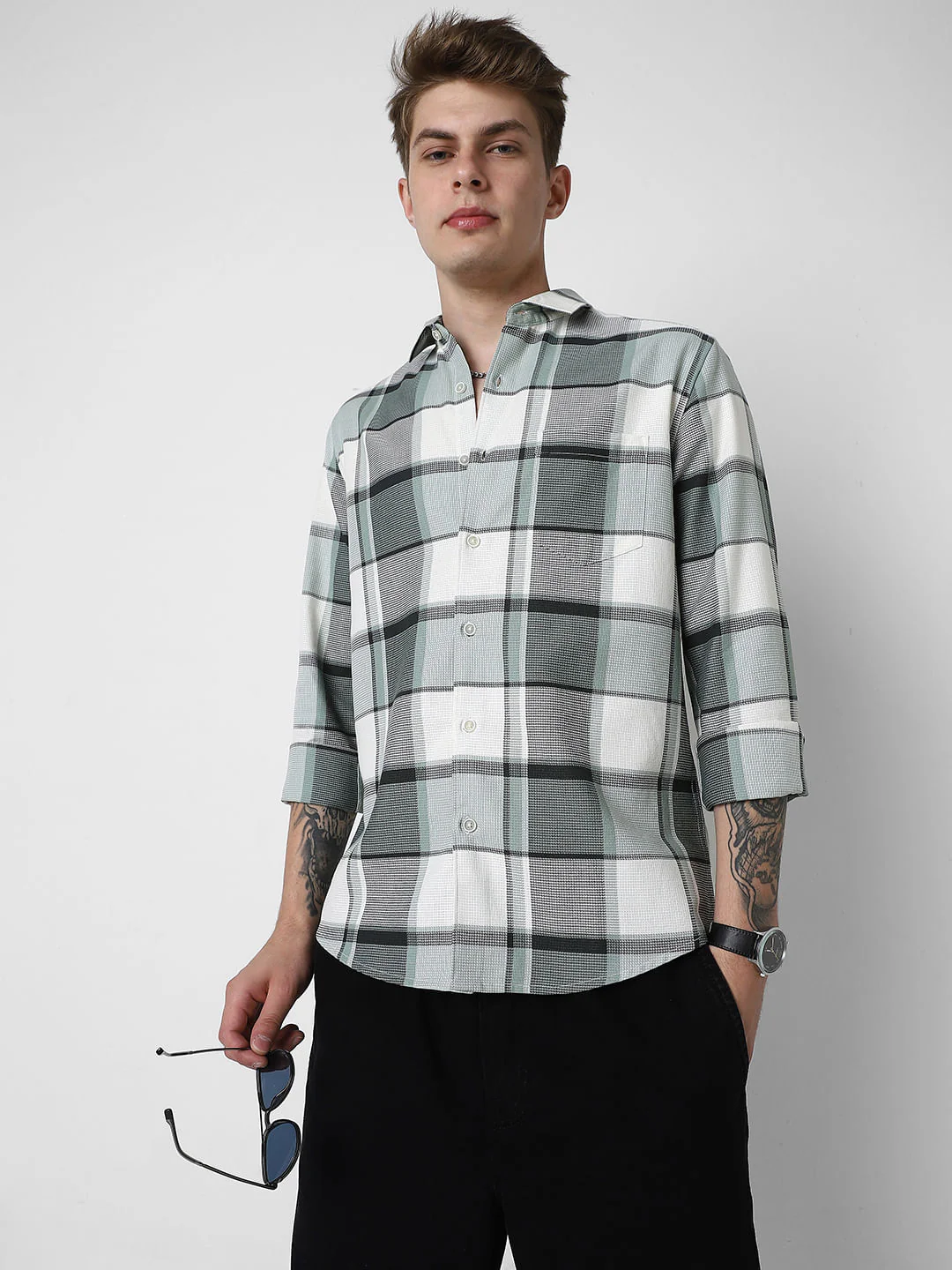 Premium Giza Cotton Dobby Checkered Shirt - Image 4