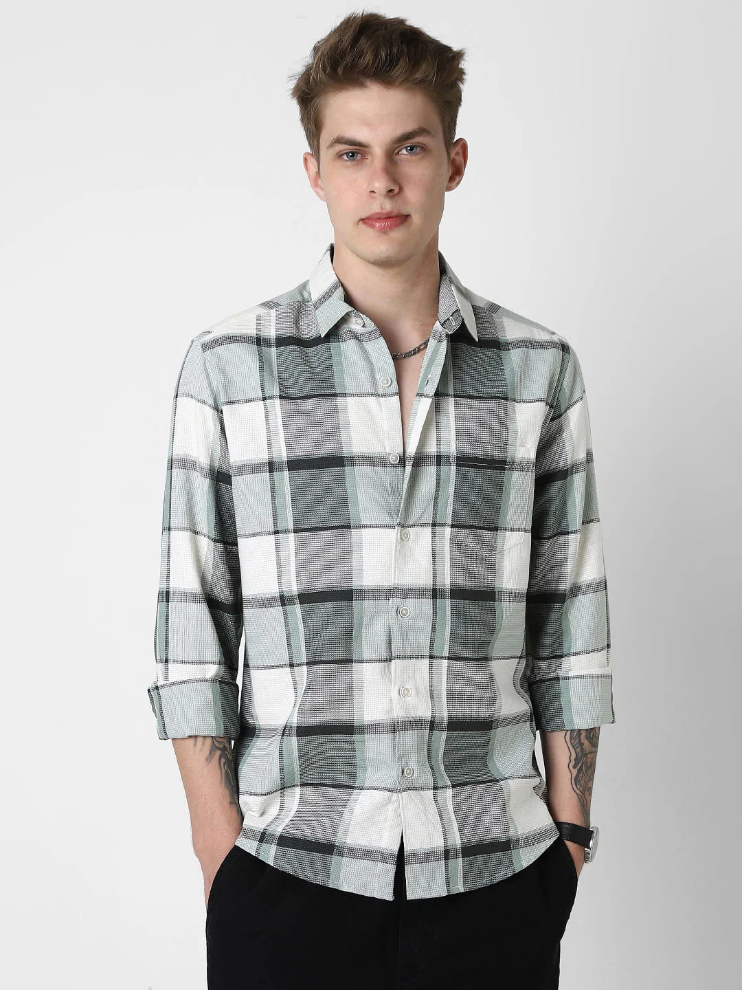 Premium Giza Cotton Dobby Checkered Shirt - Image 5