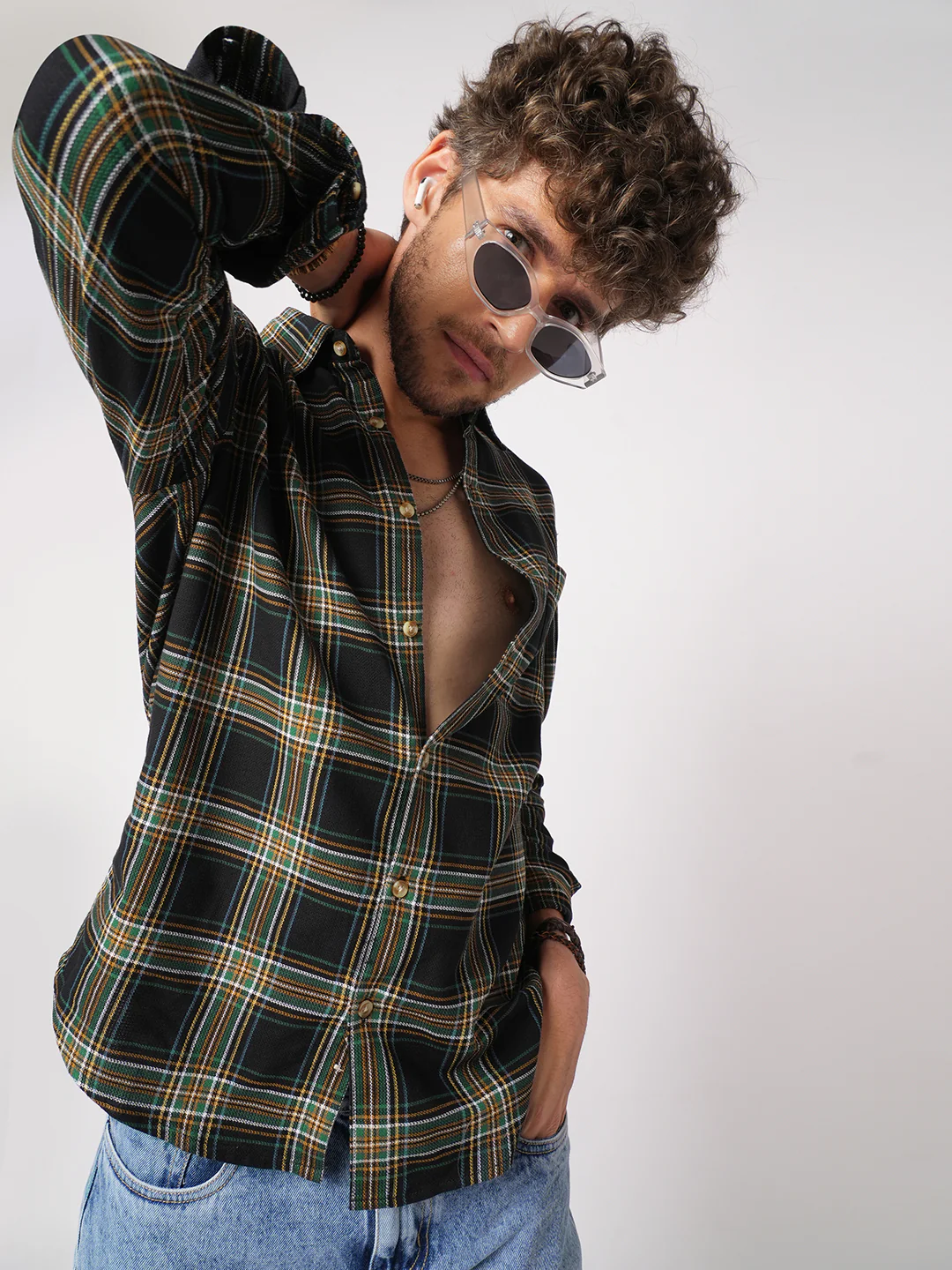 Premium Giza Cotton Multicolour Tartan Checked Shirt - Image 2