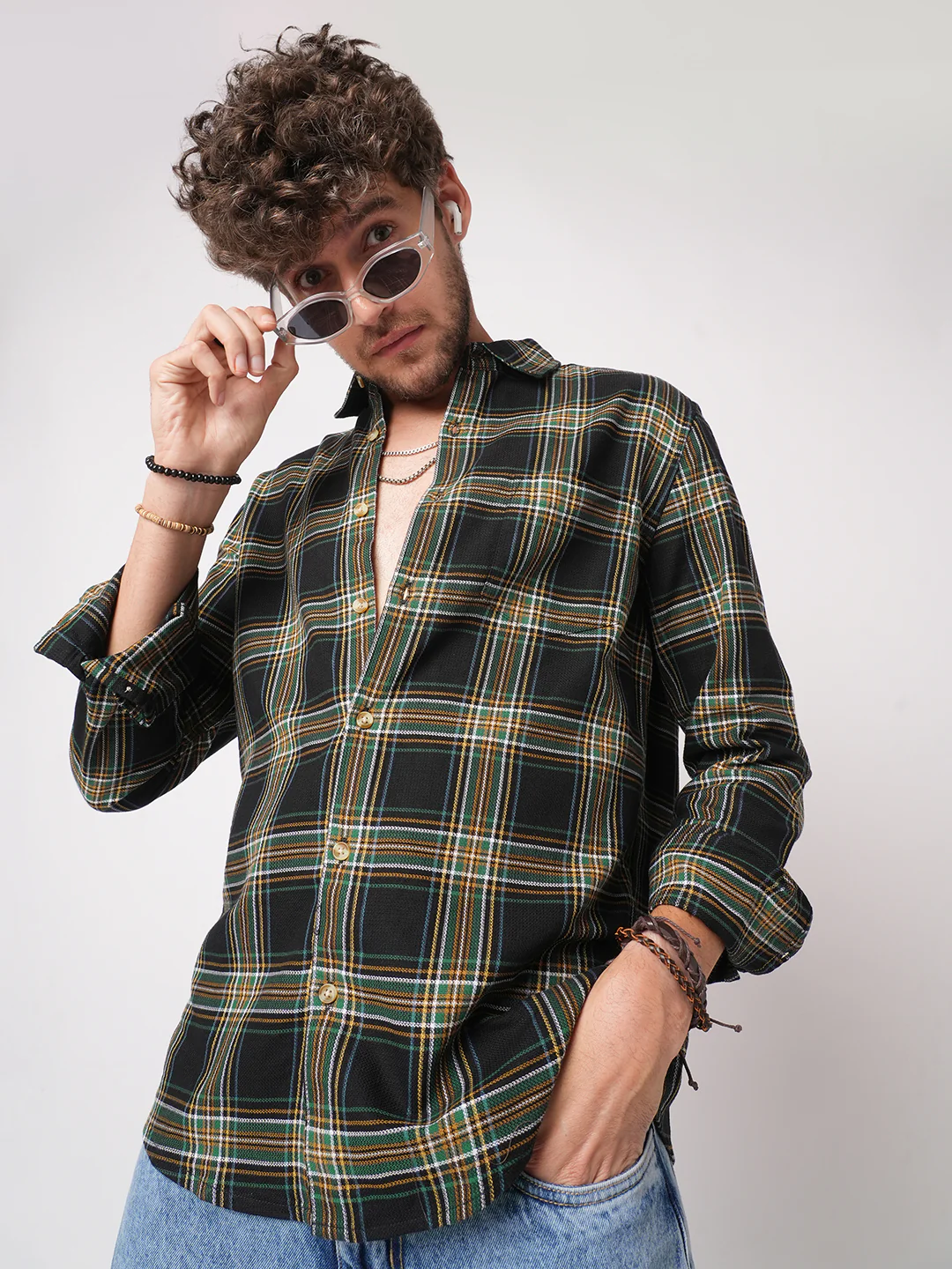 Premium Giza Cotton Multicolour Tartan Checked Shirt - Image 4
