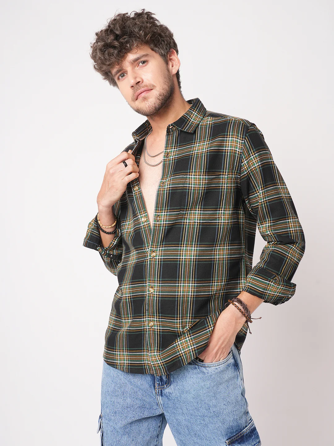 Premium Giza Cotton Multicolour Tartan Checked Shirt - Image 5