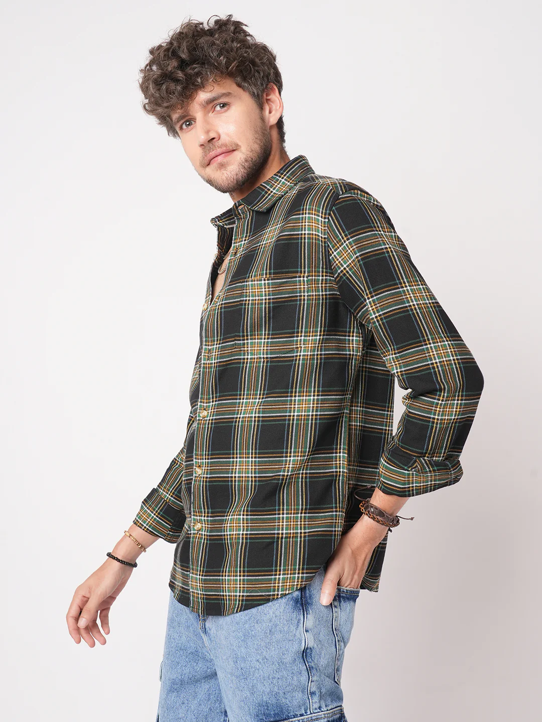 Premium Giza Cotton Multicolour Tartan Checked Shirt - Image 6