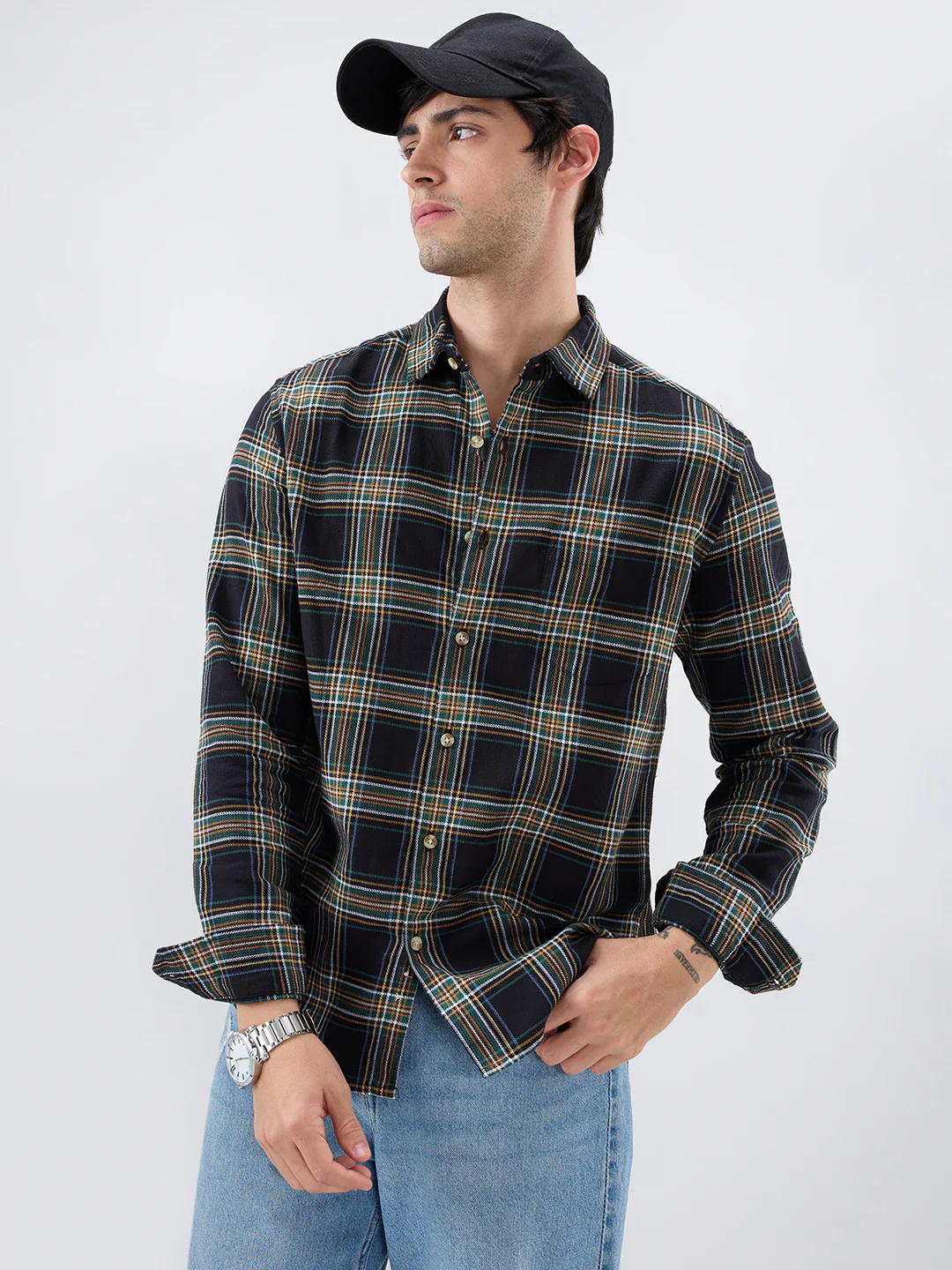 Premium Giza Cotton Multicolour Tartan Checked Shirt - Image 4