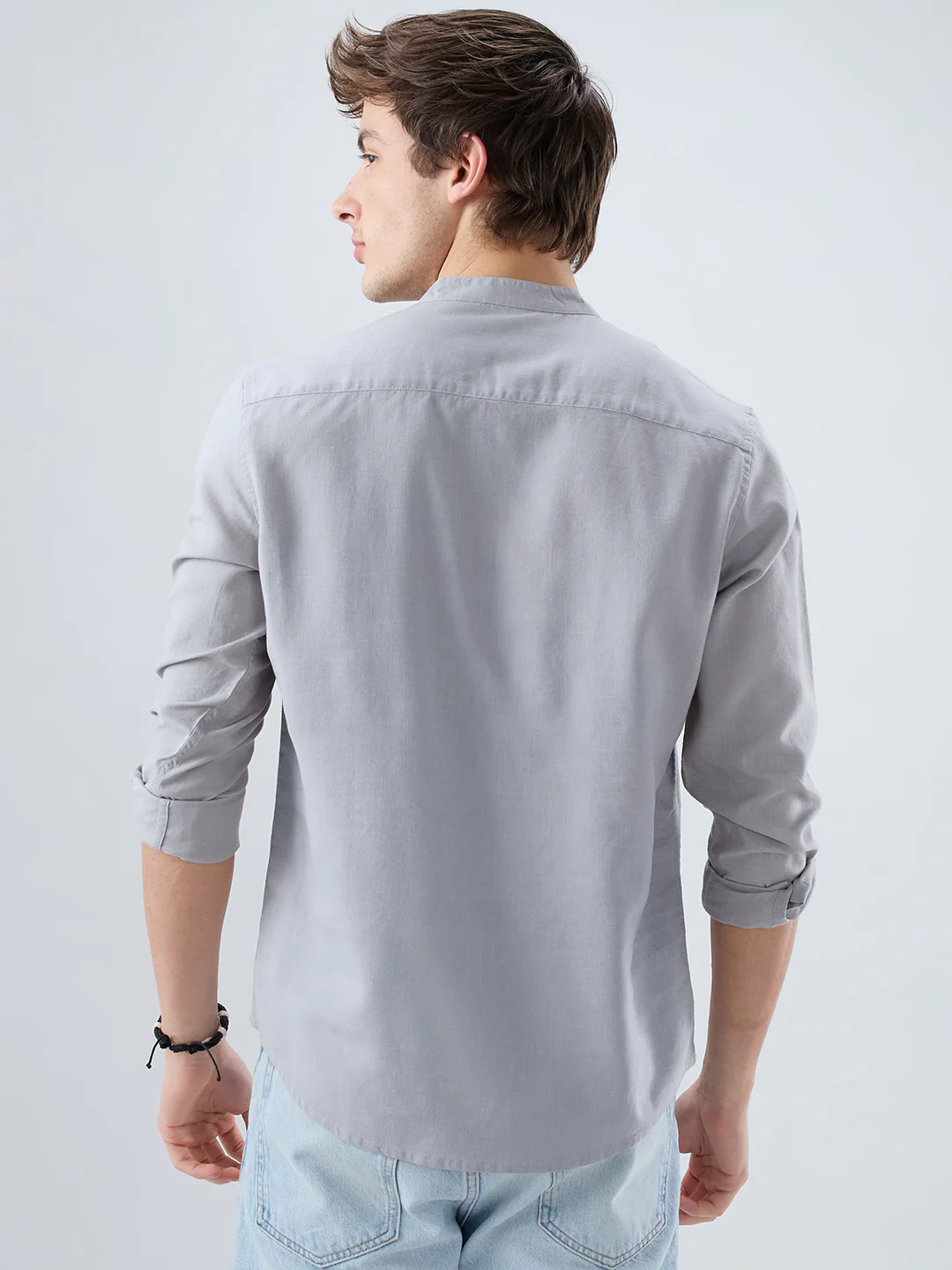 Premium Grey Linen Blend Kurta - Image 7