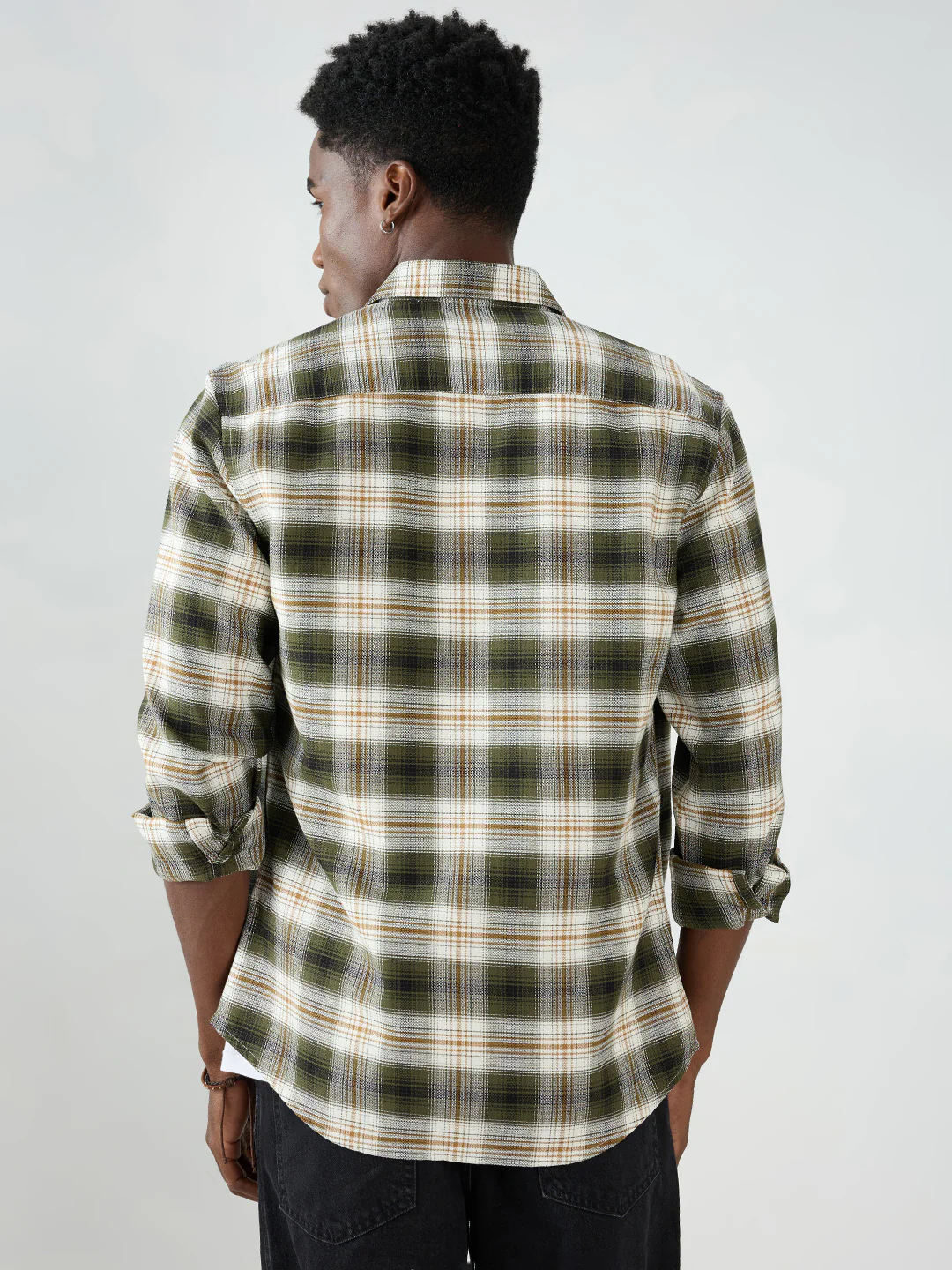 Premium Olive & White Crosscheck Shirt - Image 7