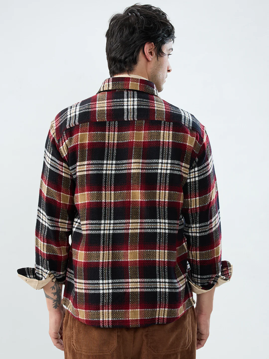 Premium Red Oak Plaid Checks Twin Pocket Flannel Shirt - Image 5
