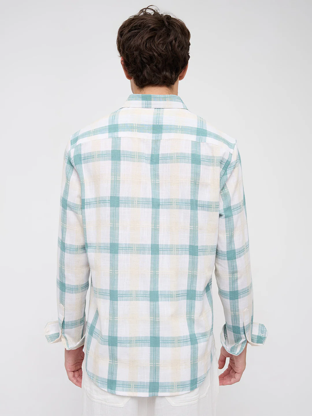 Premium Timeless Seafoam Green Block Checks Shirt - Image 7
