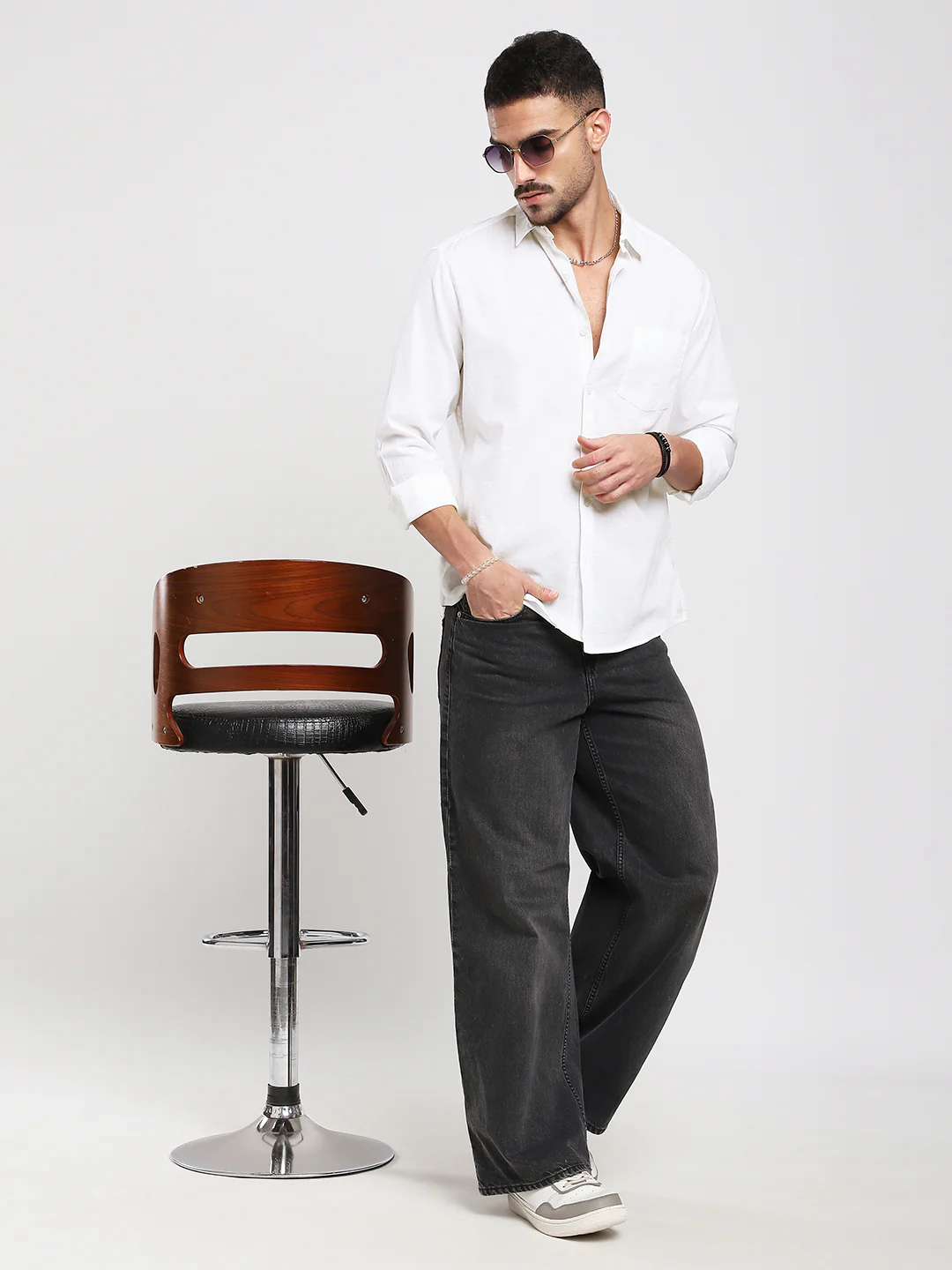 Pristine White Slub Textured Shirt - Image 8
