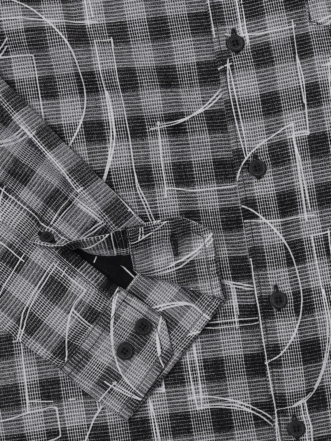 Quirky Monochrome Checkered Shirt - Image 3