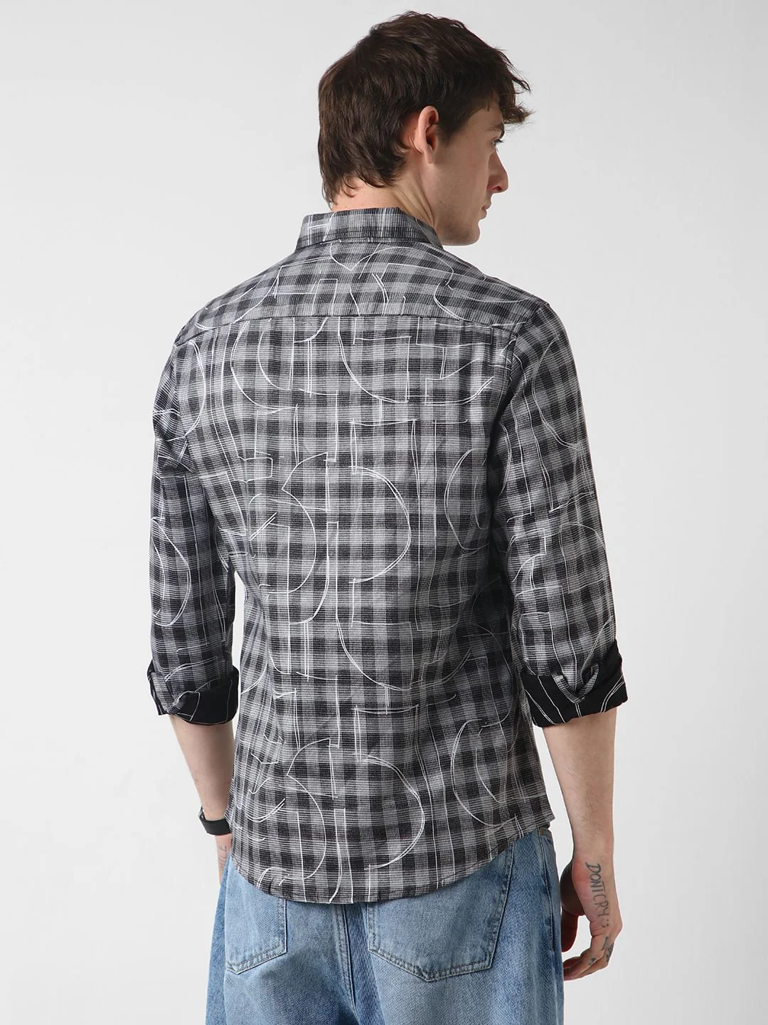 Quirky Monochrome Checkered Shirt - Image 7