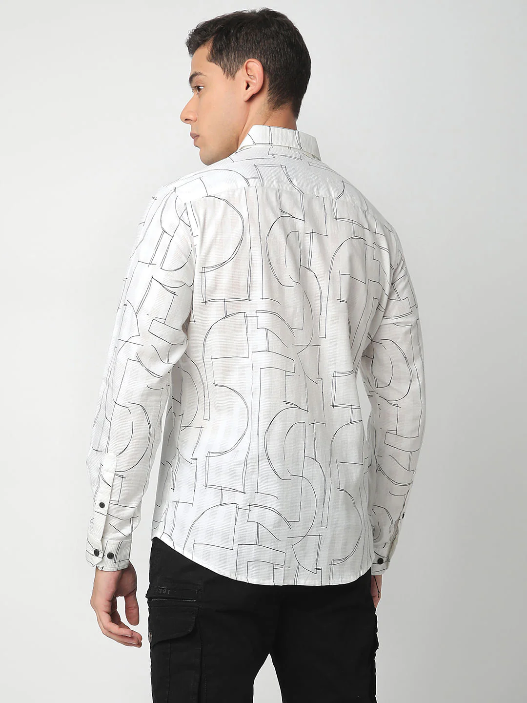 Quirky White Printed Shirt - Image 6