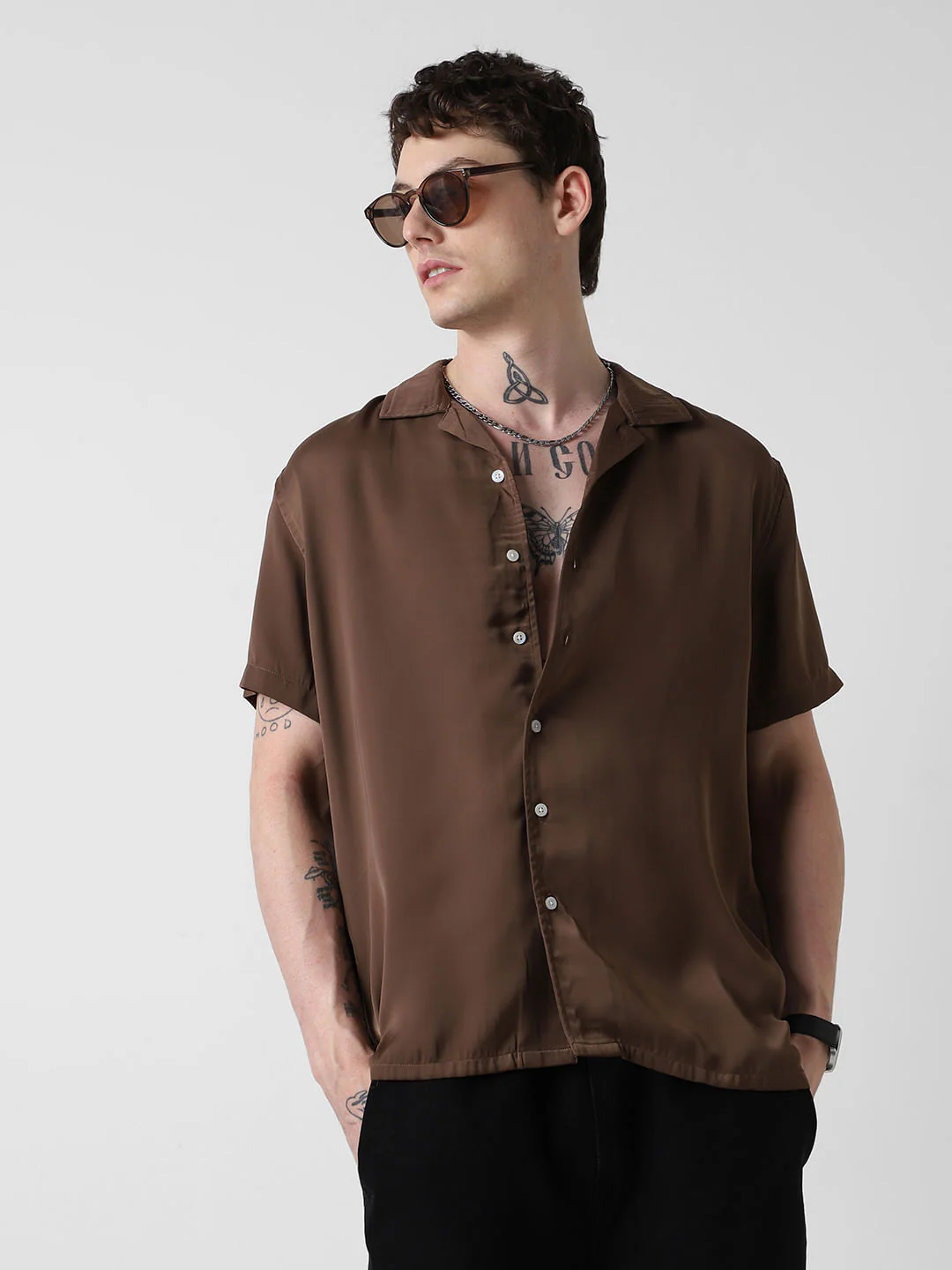 Radiant Chocolate Brown Oversized Shirt - Image 4