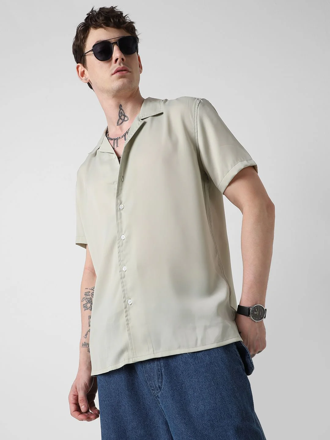 Radiant Tea Green Oversized Shirt - Image 4
