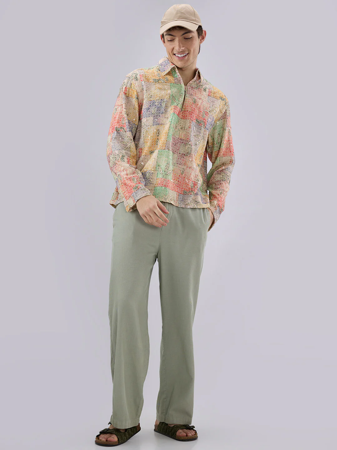 Rang Edit Sequin Embroidered Cuffless Oversized Shirt - Image 8