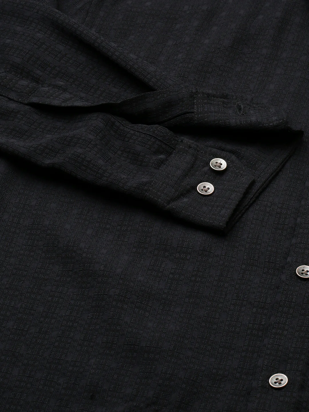 Refined Black Textured Shirt - Image 9