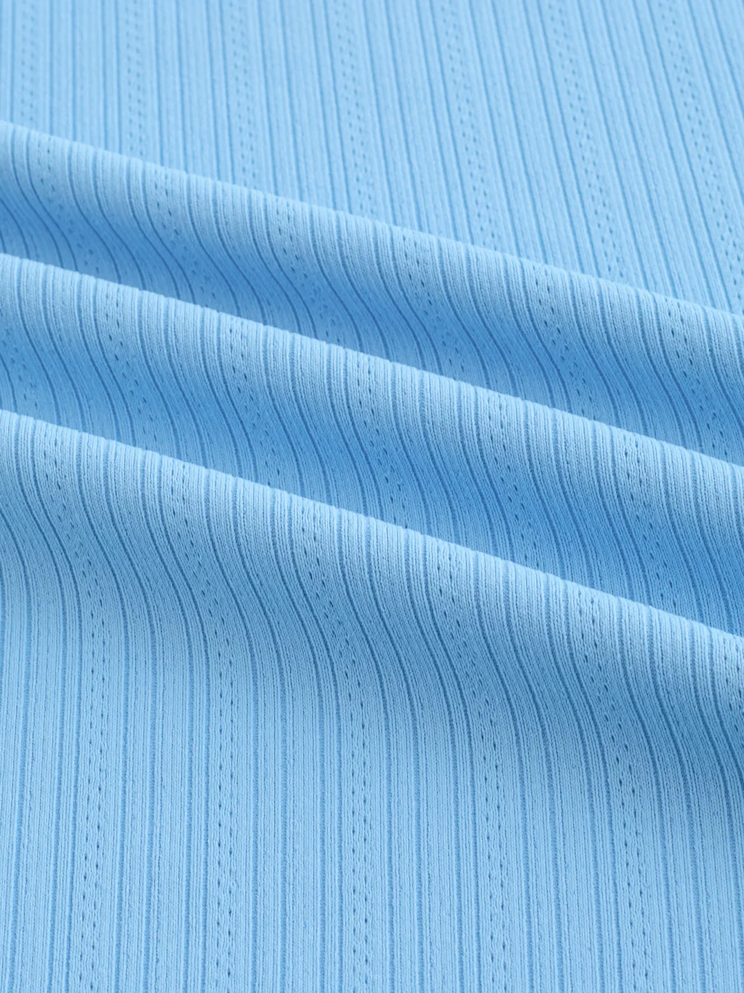 Refined Blue Hairline Striped Polo Knit T-Shirt - Image 3