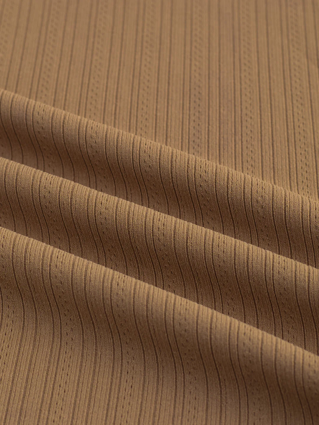 Refined Brown Hairline Striped Polo Knit T-Shirt - Image 3