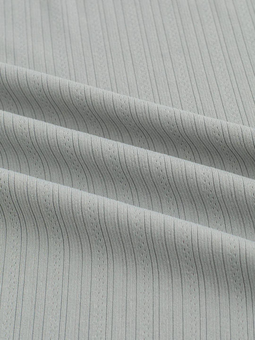 Refined Grey Hairline Striped Polo Knit T-Shirt - Image 3