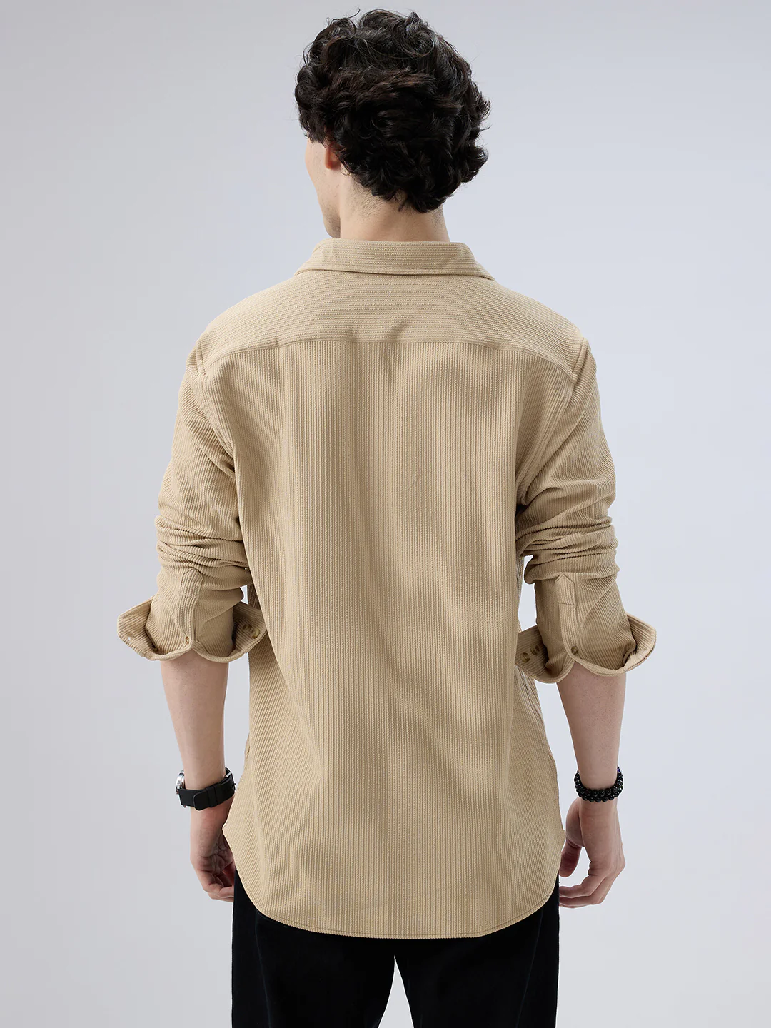 Refined Latte Beige Knit Shirt - Image 7