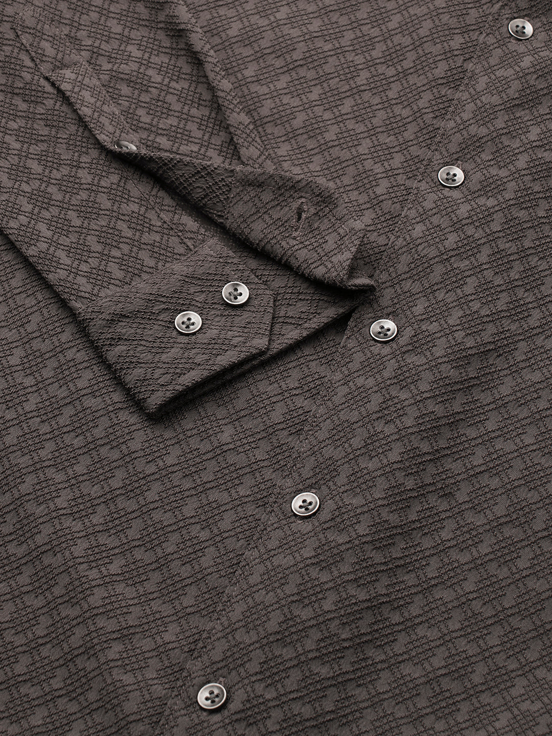 Refined Mouse Grey Textured Shirt - Image 3