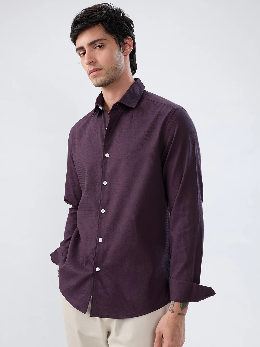 Refined Resin Purple Textured Shirt - Image 5