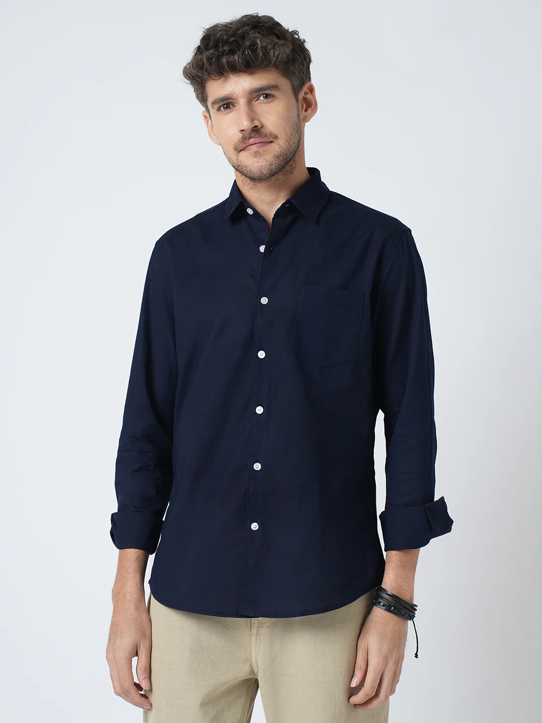 Regal Navy Slub Shirt - Image 5