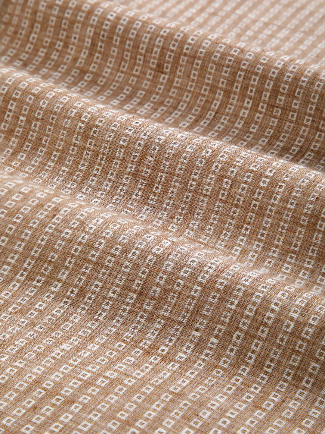 Retro Brown Mini Square Woven Kurta - Image 3