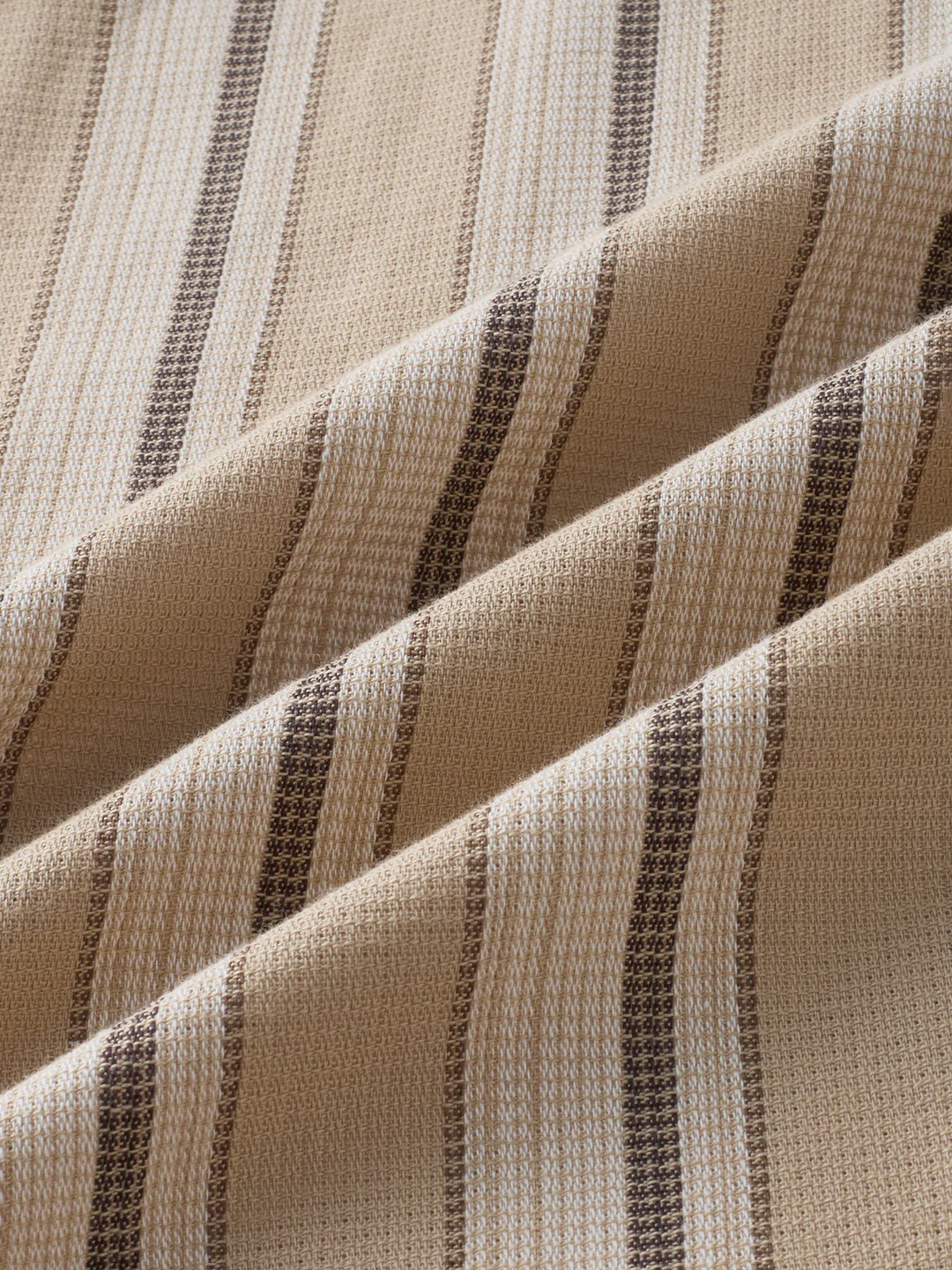 Retro Vibe Beige Stripes Shirt - Image 8