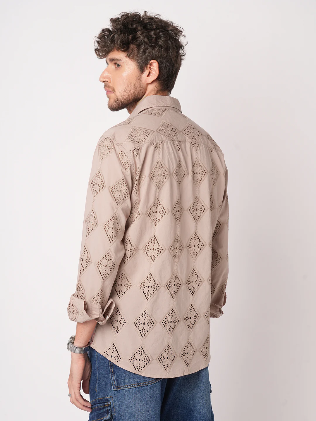 Rose Dust Artisan Stitch Schiffli Shirt - Image 7