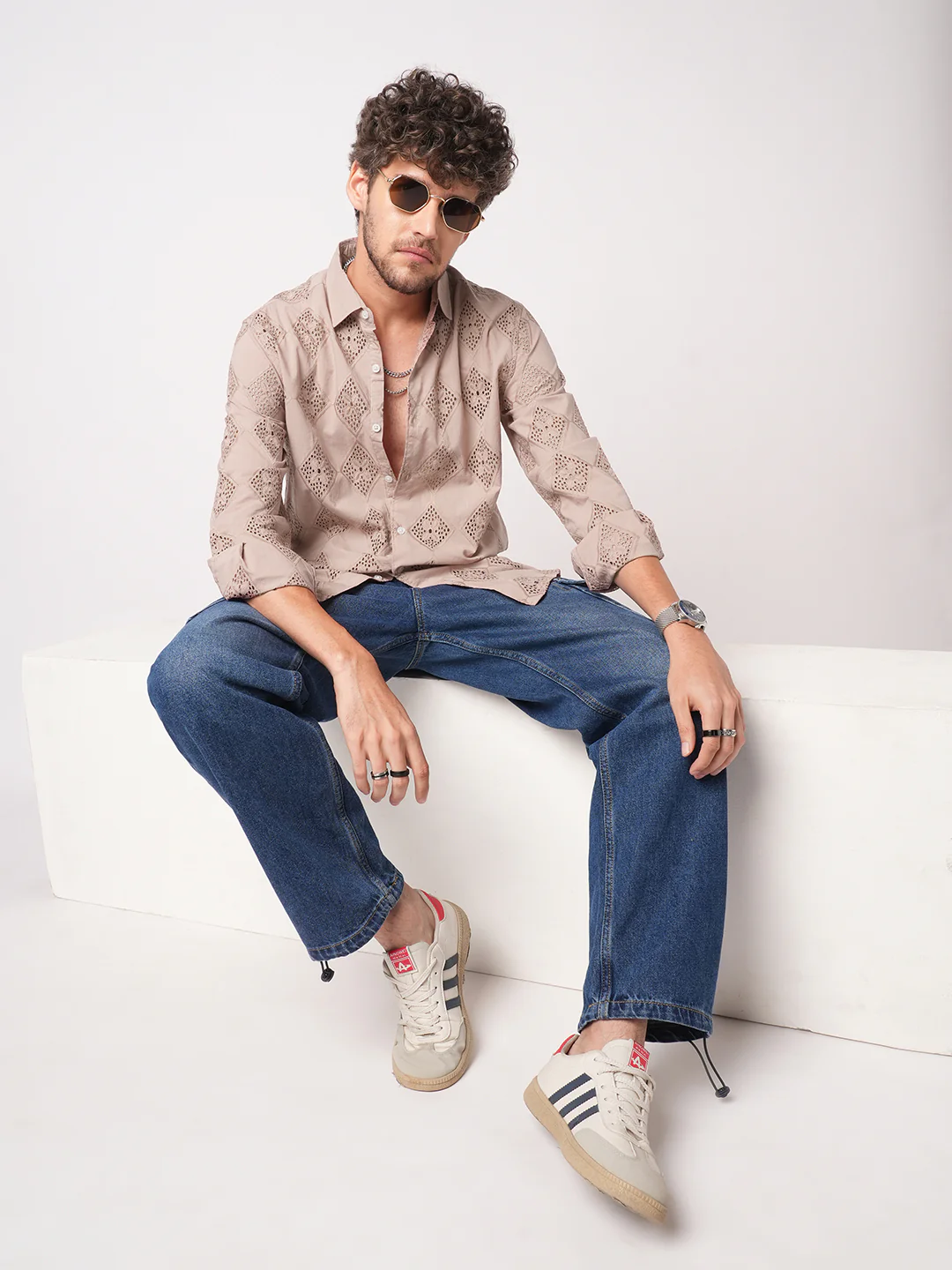 Rose Dust Artisan Stitch Schiffli Shirt - Image 8
