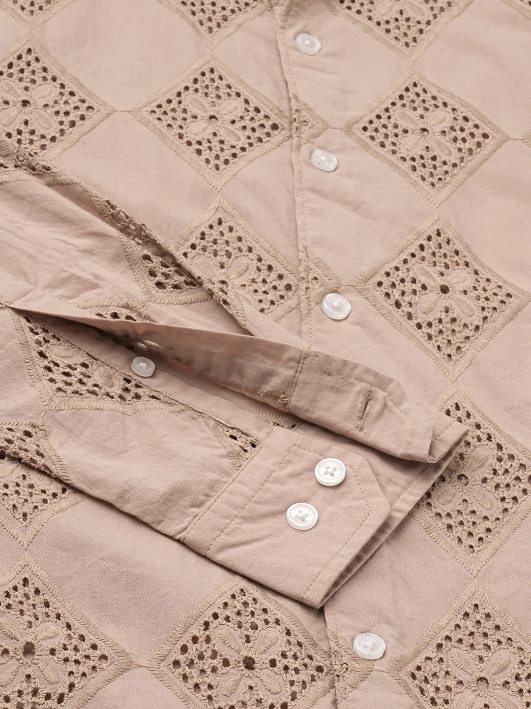 Rose Dust Artisan Stitch Schiffli Shirt - Image 9